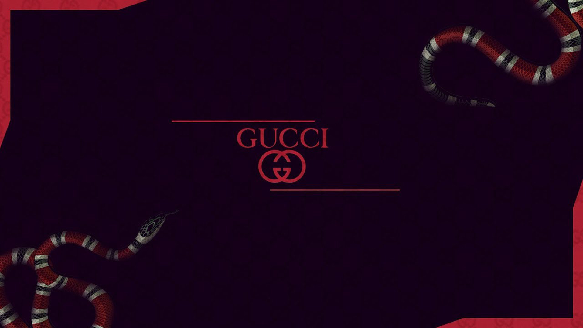 Red Gucci Word With Logo And Red Black Snake HD Gucci Wallpaper