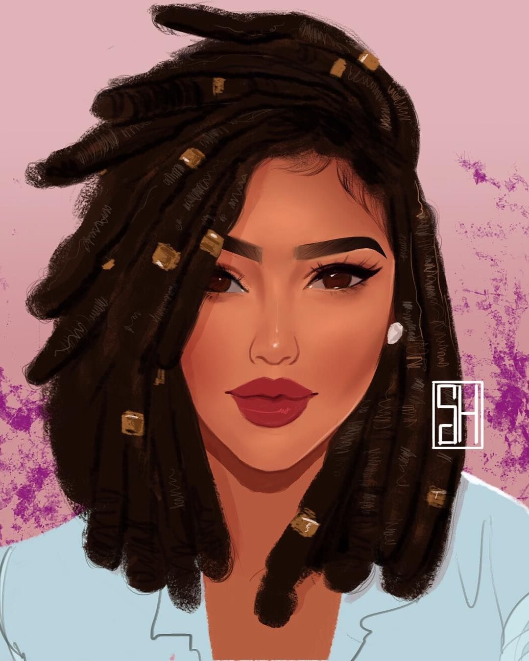 3,466 Likes, 43 Comments Inspires. on Instagram: “"LoCs" illustration. 201. Black love art, Black girl art, Black art picture