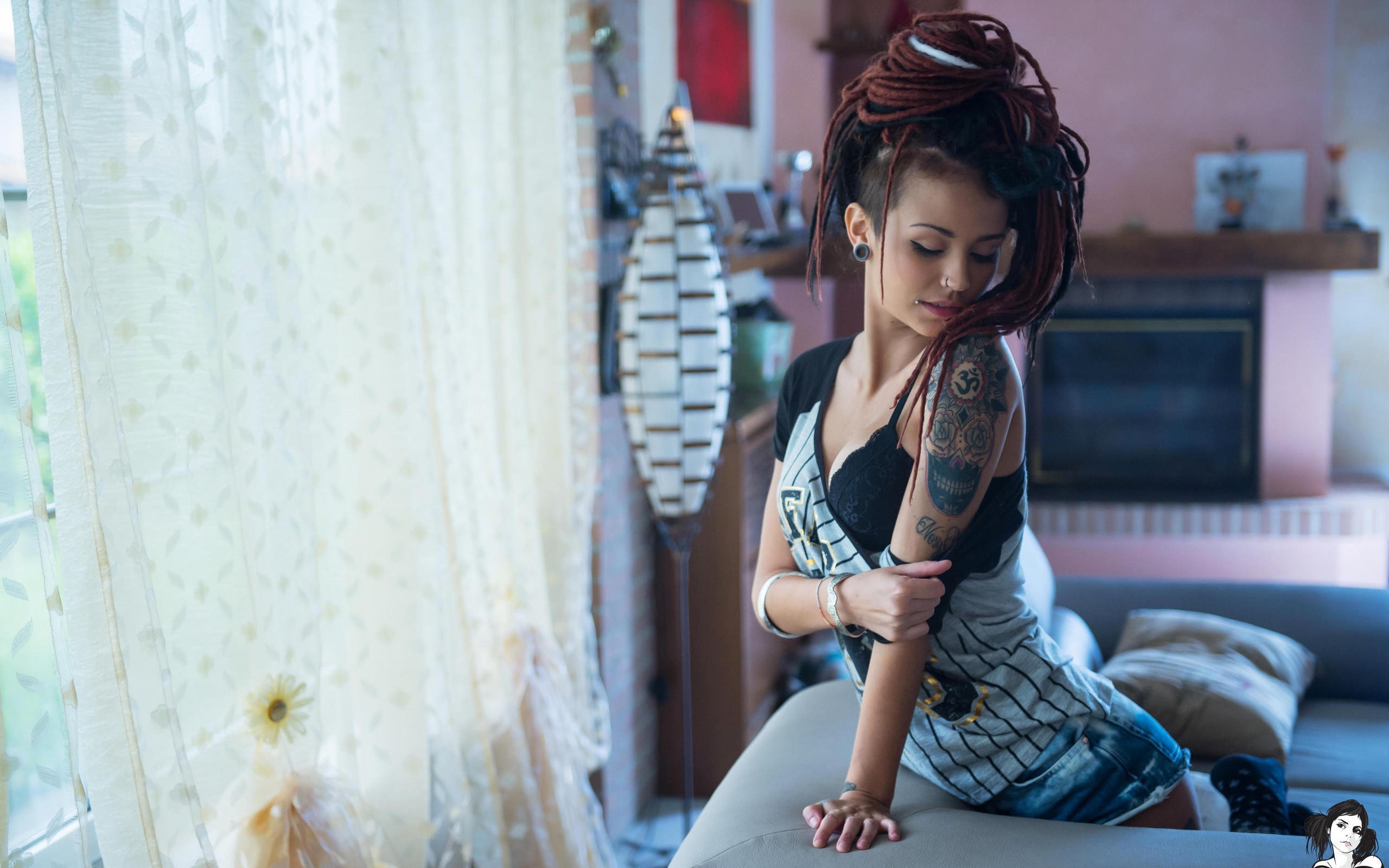 Suicide Girls Wallpaper6 Girl Dreadlocks HD Wallpaper