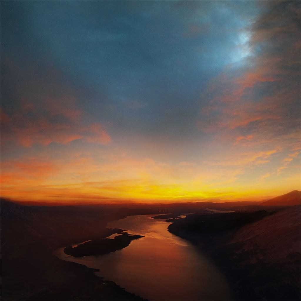 sky river landscape mountains 8k iPad Wallpaper Free Download