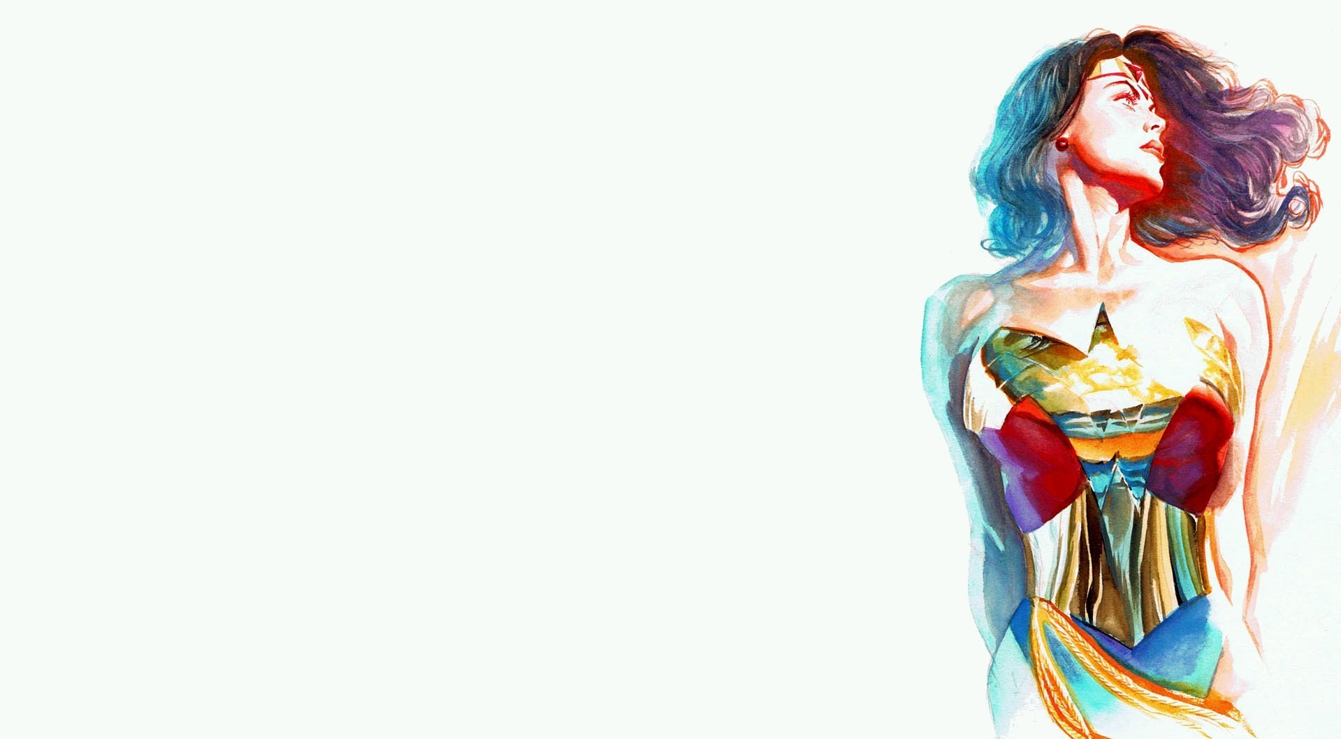 Wallpaper, fantasy girl, Wonder Woman, artwork, simple background 1919x1058