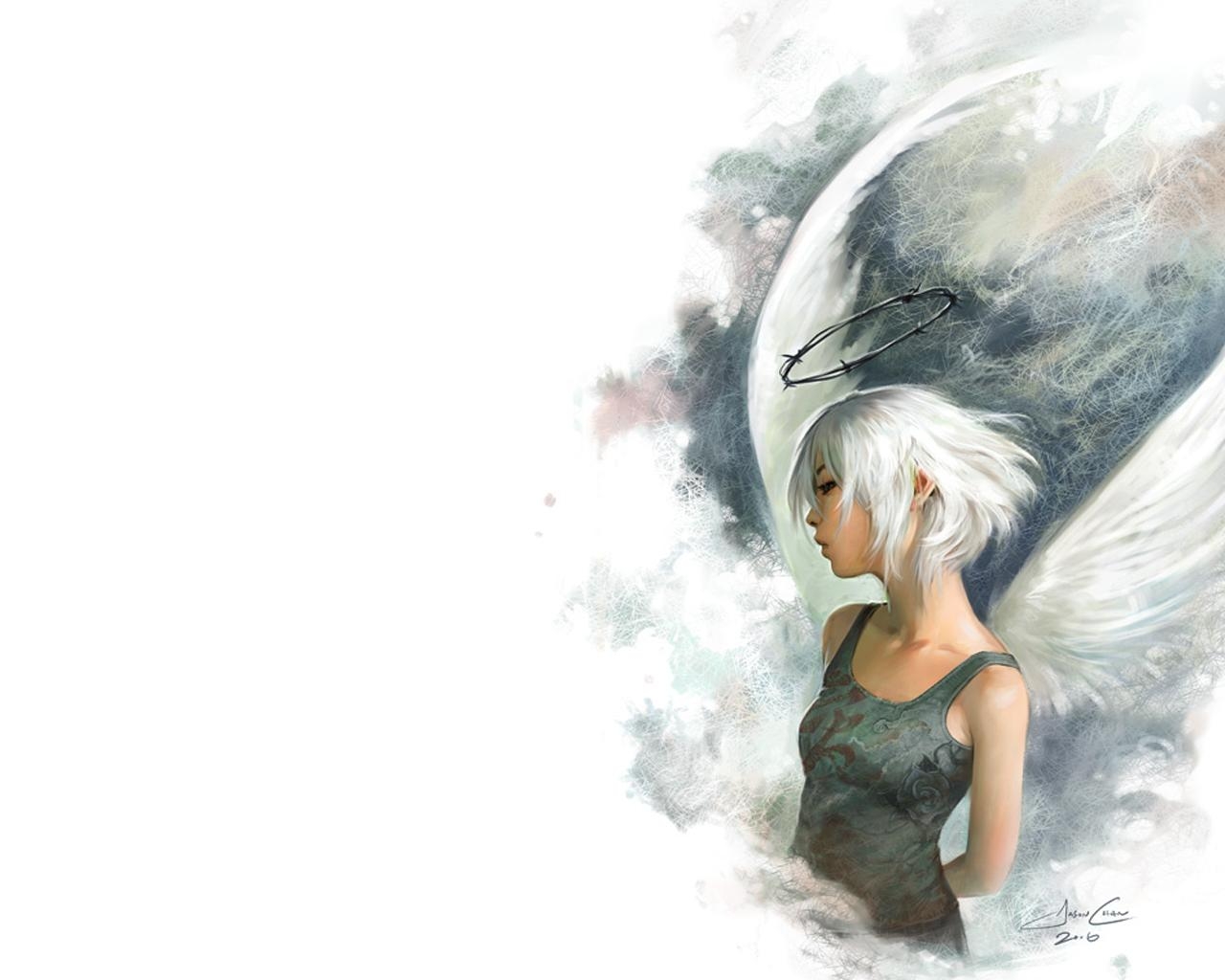 angels women wings simple background High Quality Wallpaper, High Definition Wallpaper