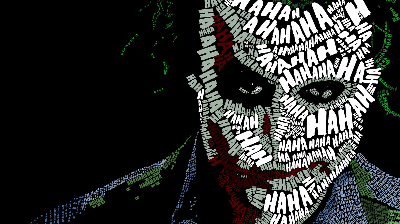 Joker Face Text Artwork 1366x768 Resolution HD 4k Wallpaper, Image, Background, Photo and Picture