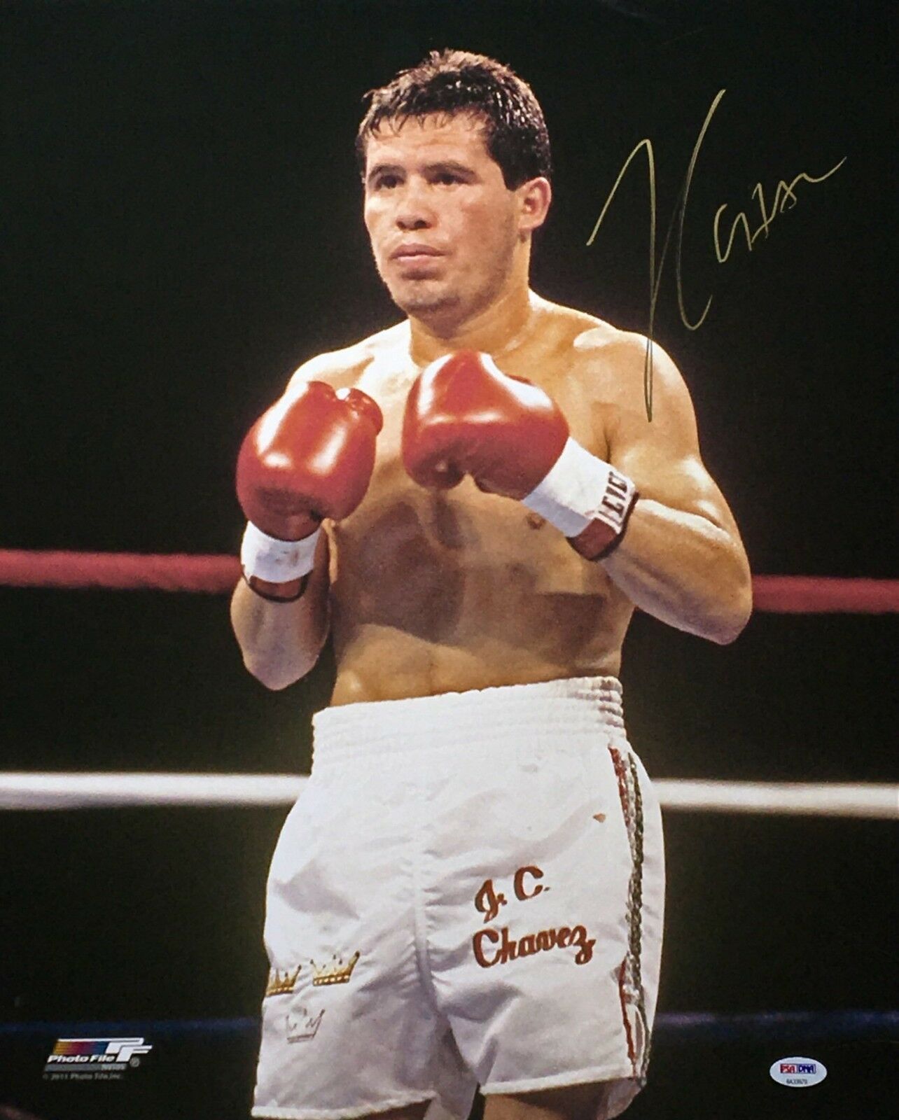 Julio Cesar Chavez Signed 16x20 Boxing Photo *HOF PSA 8A33979 Authentics USA