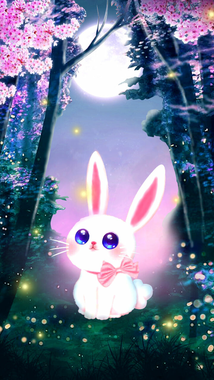 Little cute angora white rabbit anime kawaii  Playground AI