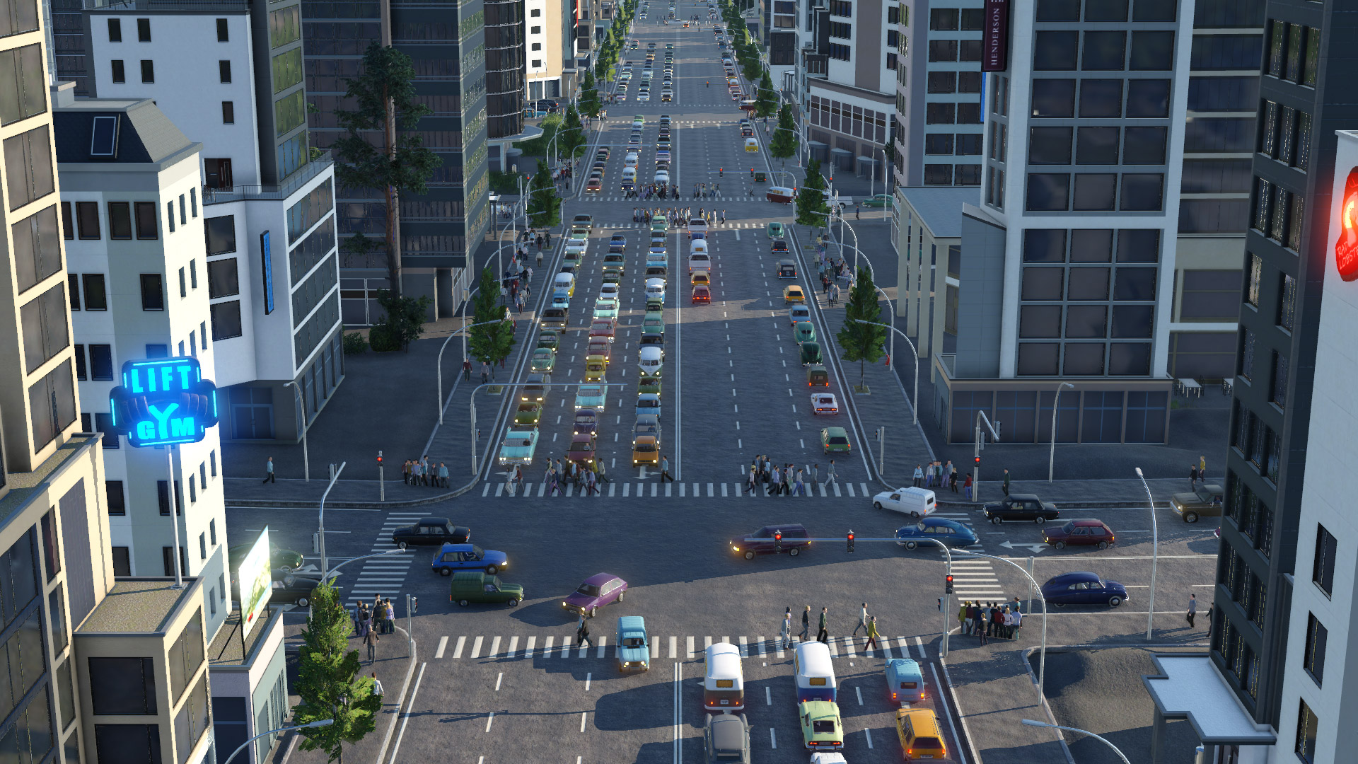 city traffic screenshot. Download Transport Fever 2 Game