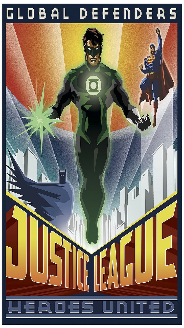 Justice League, Men, Batman Logo, Superman, Green Lantern, League Art Deco Movie Posters