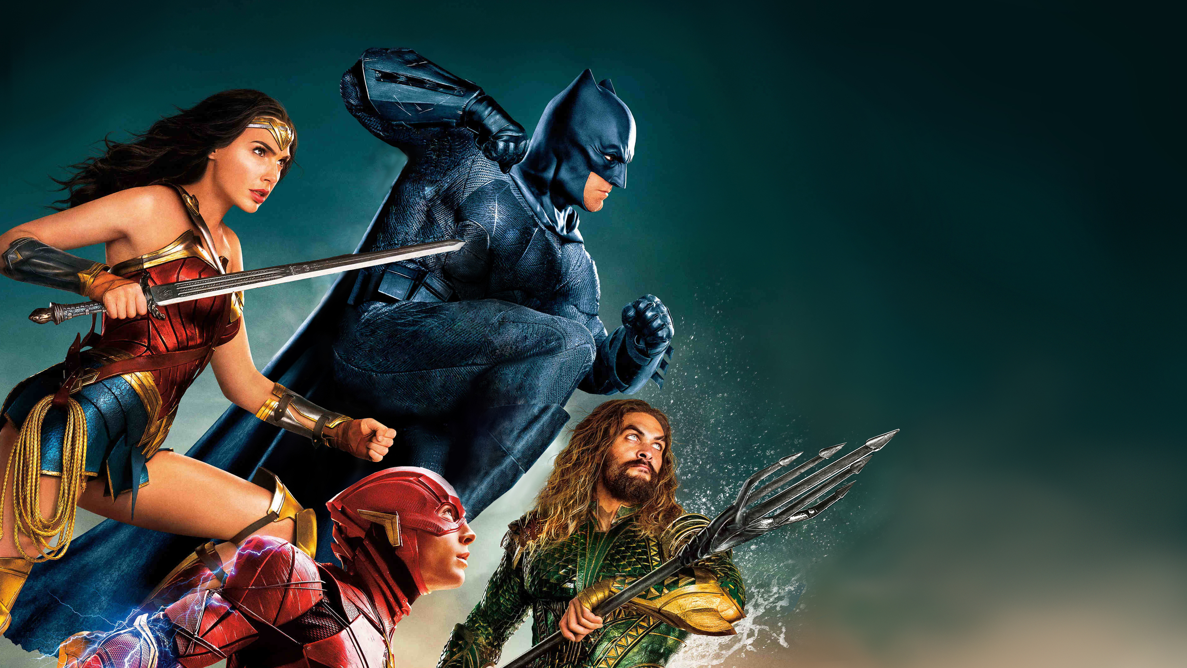 Desktop Wallpaper Justice League, Batman, Wonder Woman, Aquaman, Superheroes, 4k, HD Image, Picture, Background, Efff71