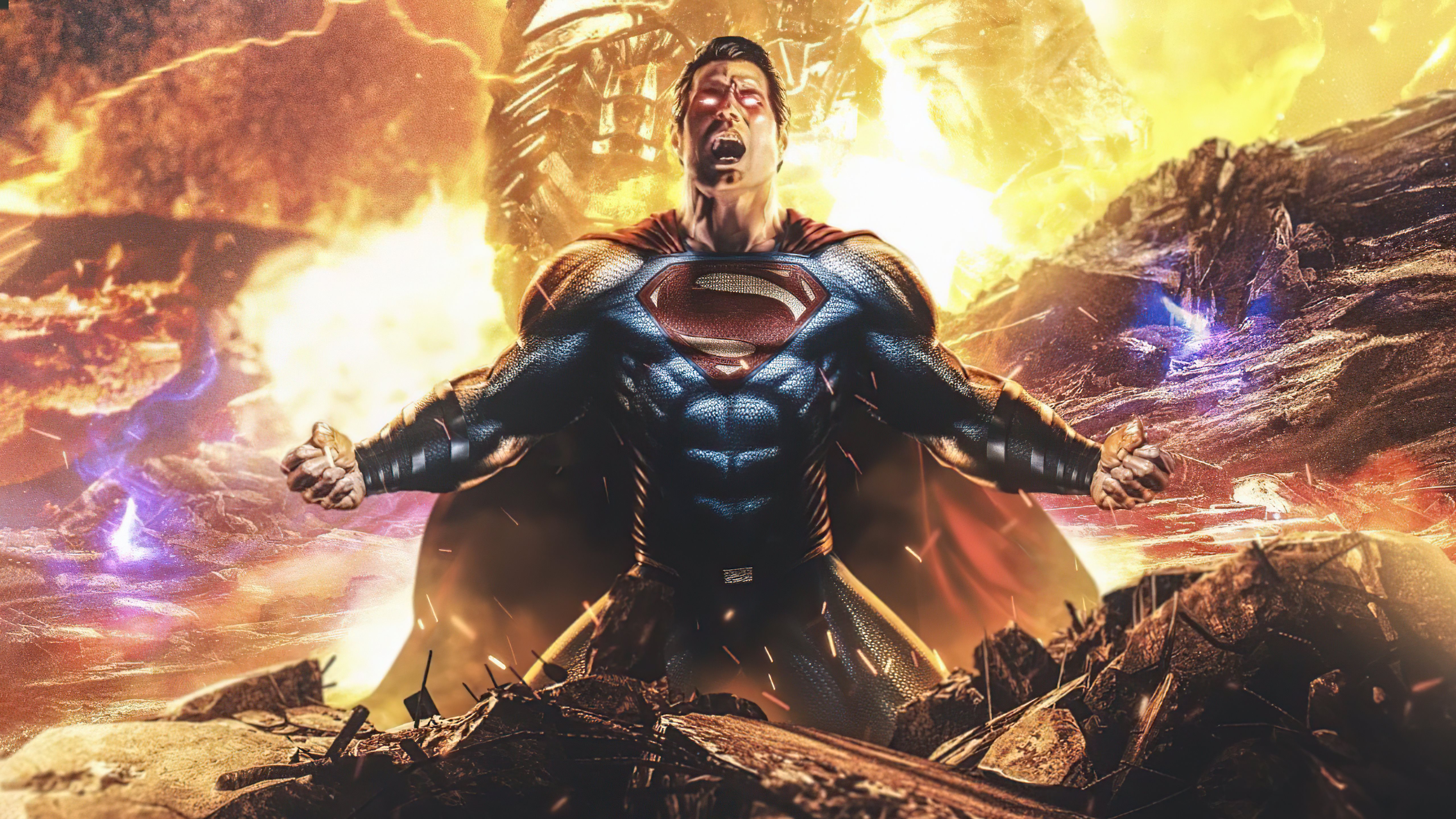 superman and darkseid zack snyders justice league MacBook Air Wallpaper Download