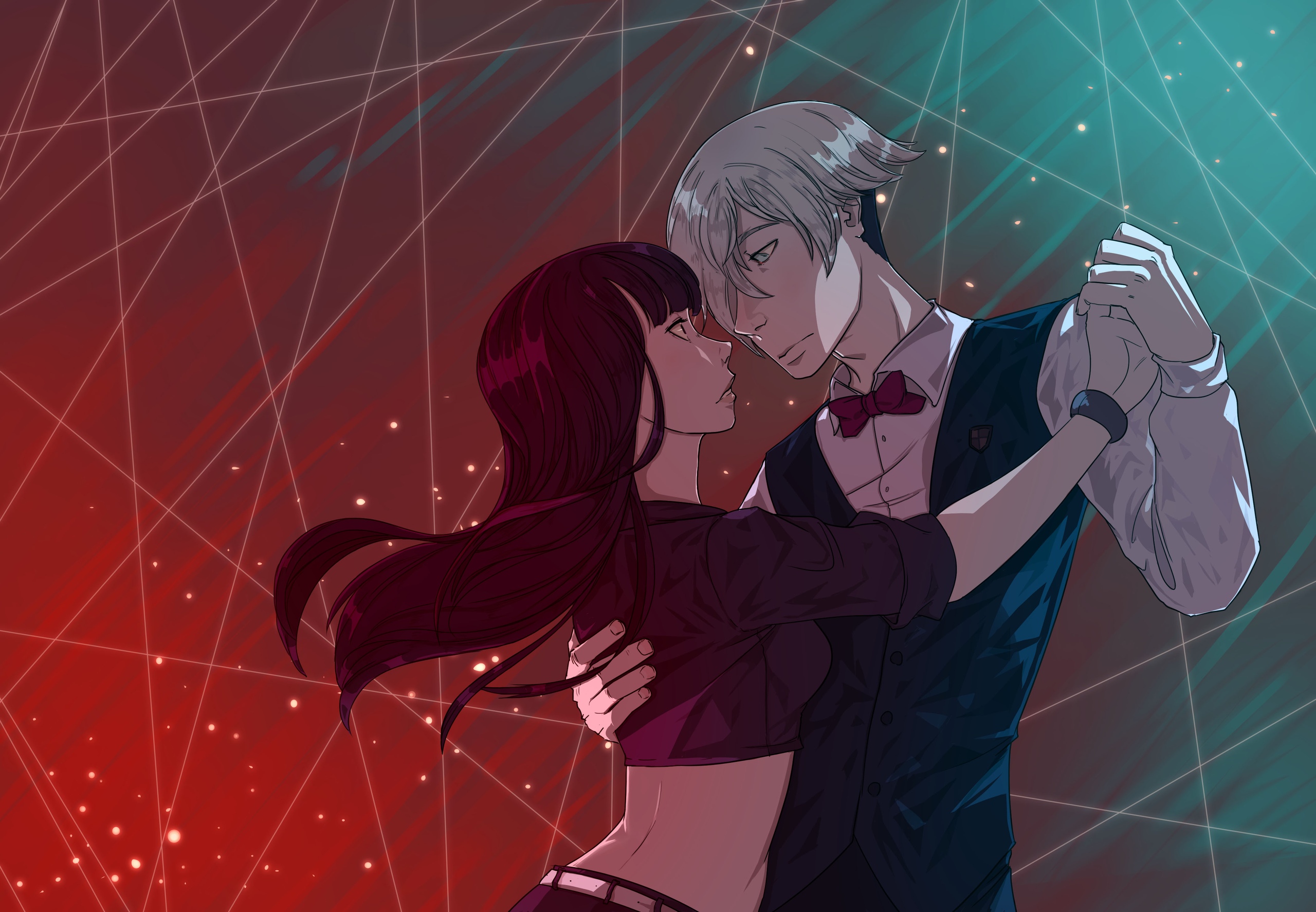 Death Parade - Personagens de anime (minimalista) 6K baixar papel de parede