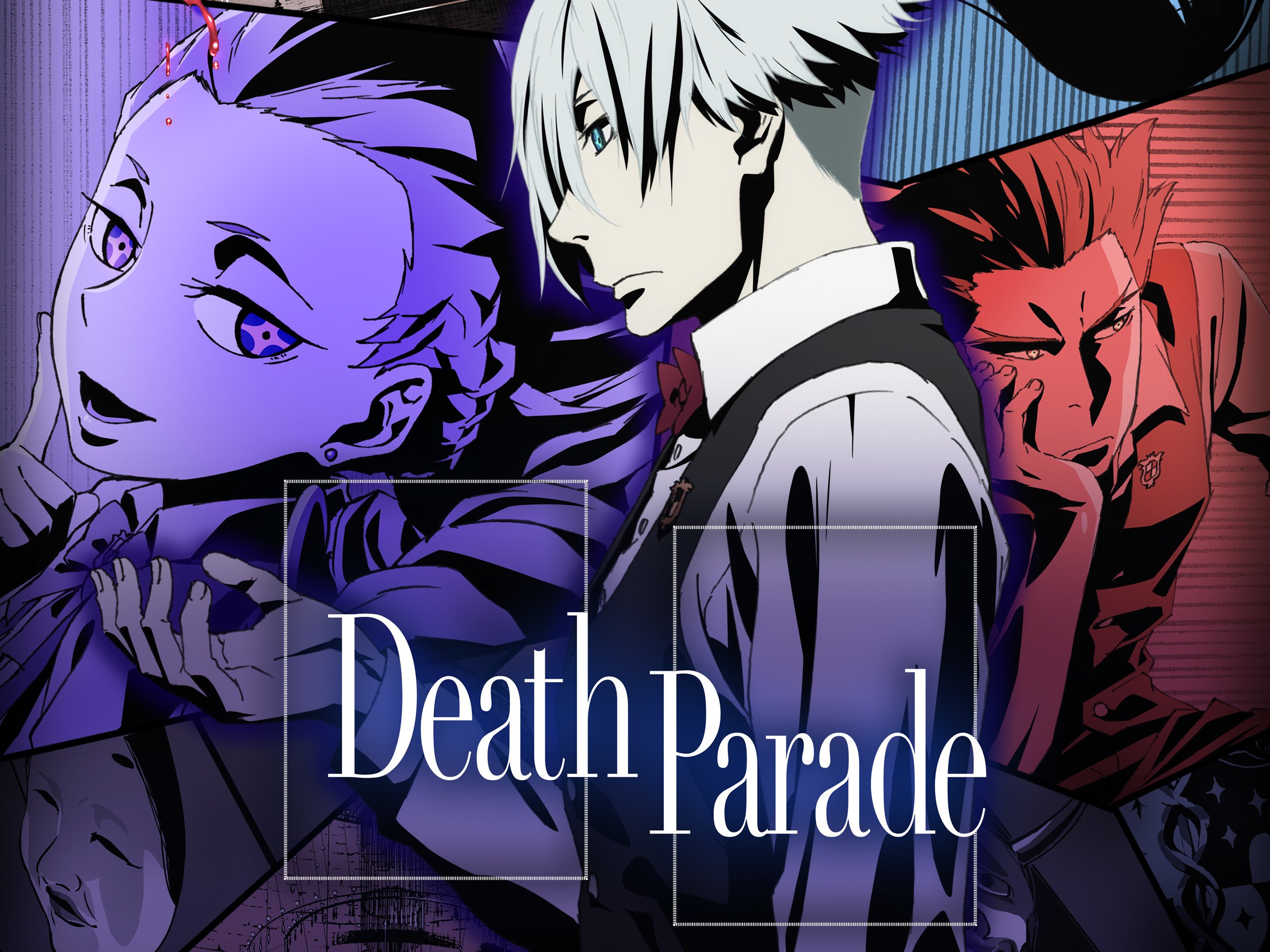 Death Parade - Personagens de anime (minimalista) 6K baixar papel de parede