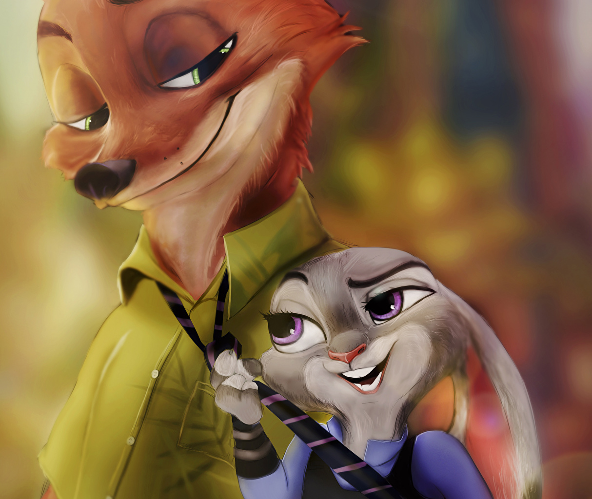 Desktop Wallpaper Foxes Hares zootopia Judy Hopps Nick Wilde