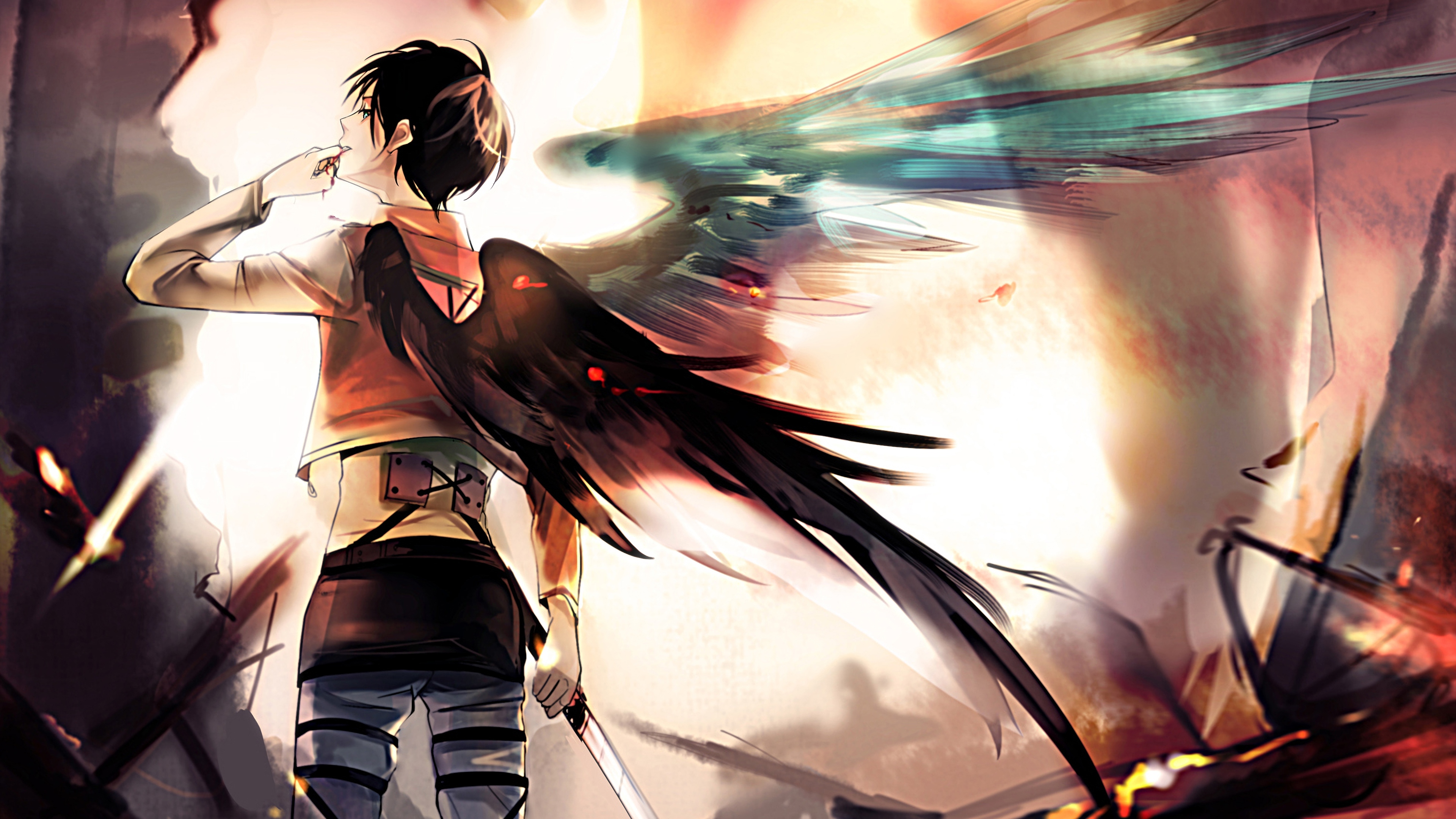 Eren Yeager Attack on Titan Shingeki no Kyojin 4K