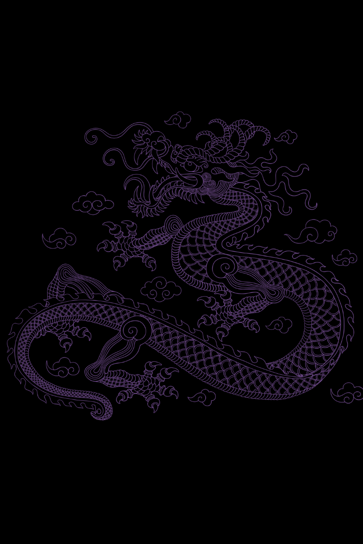 Purple Chinese Dragon Aesthetic Grunge T Shirt / Goth Grunge Asian Fashion Dragon Shirt. Goth Wallpaper, Edgy Wallpaper, IPhone Wallpaper Tumblr Aesthetic