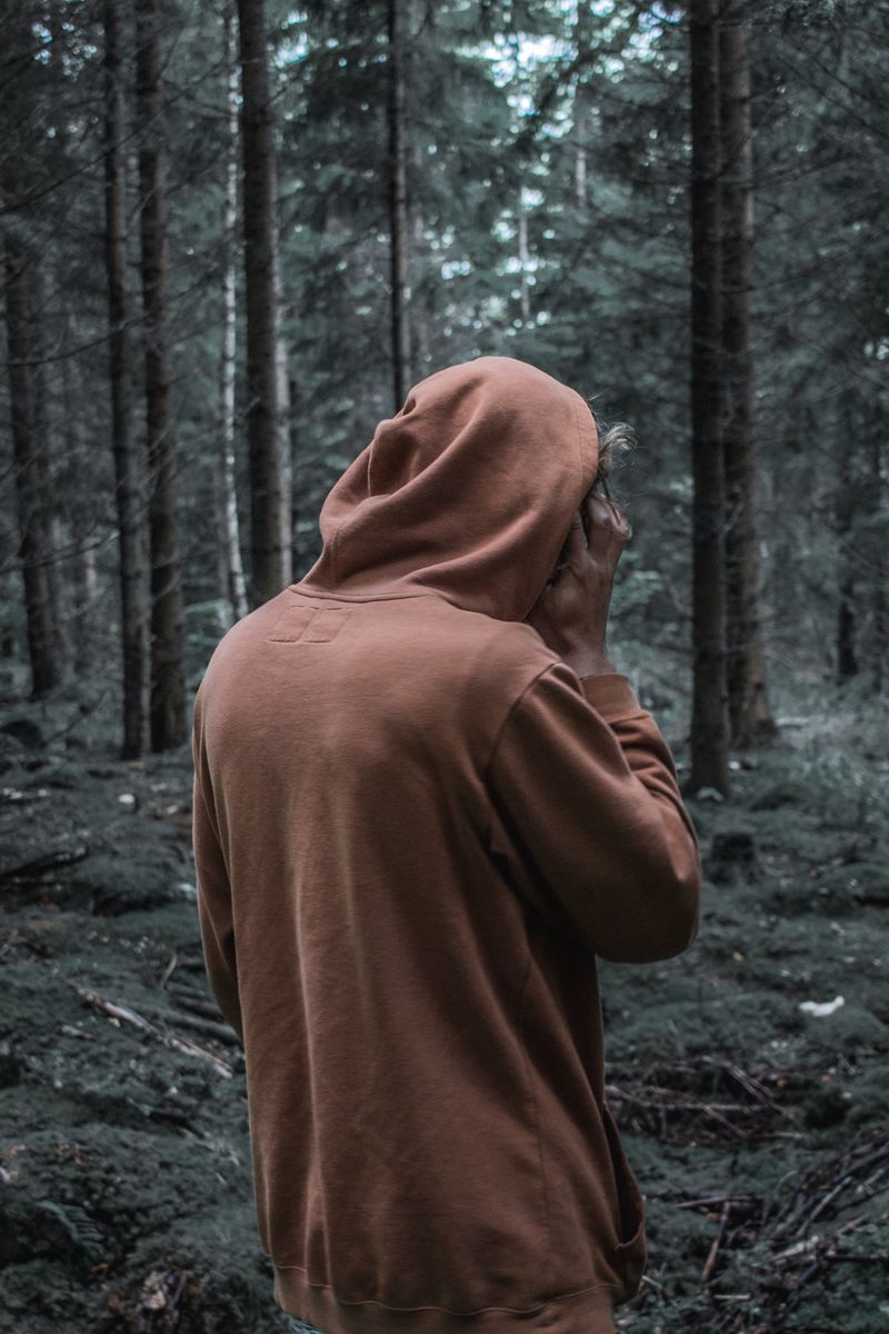 Download Wallpaper 800x1200 Man, Forest, Hoodie, Walk Iphone 4s 4 For Parallax HD Background