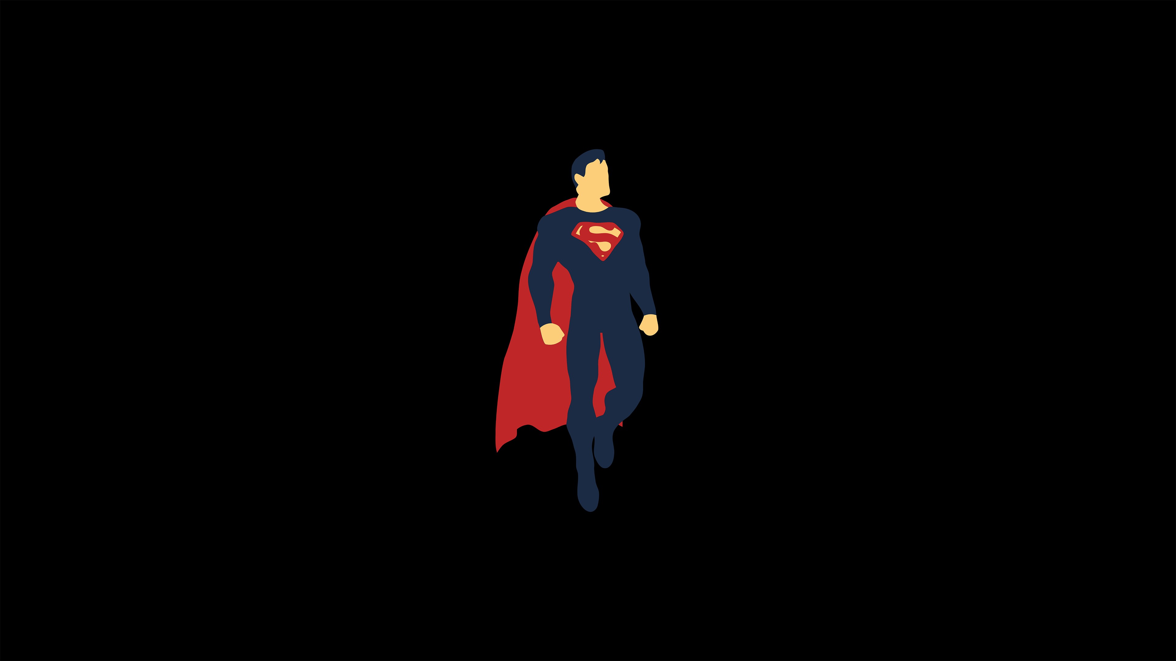 Wallpaper, 3840x2160 px, black background, simple background, Superman, vector art 3840x2160
