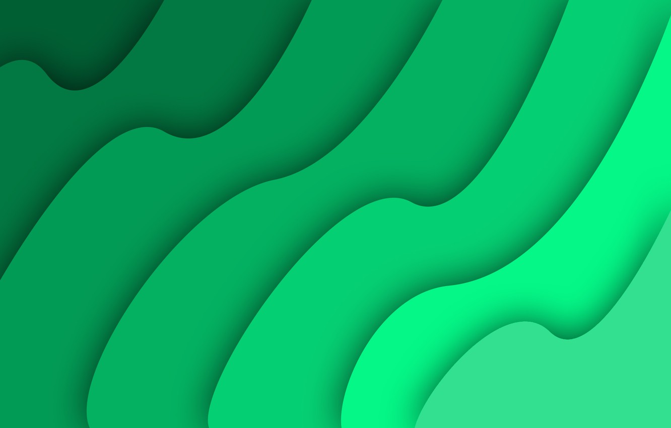 Wallpaper simple, green, abstract, waves, wave image for desktop, section абстракции