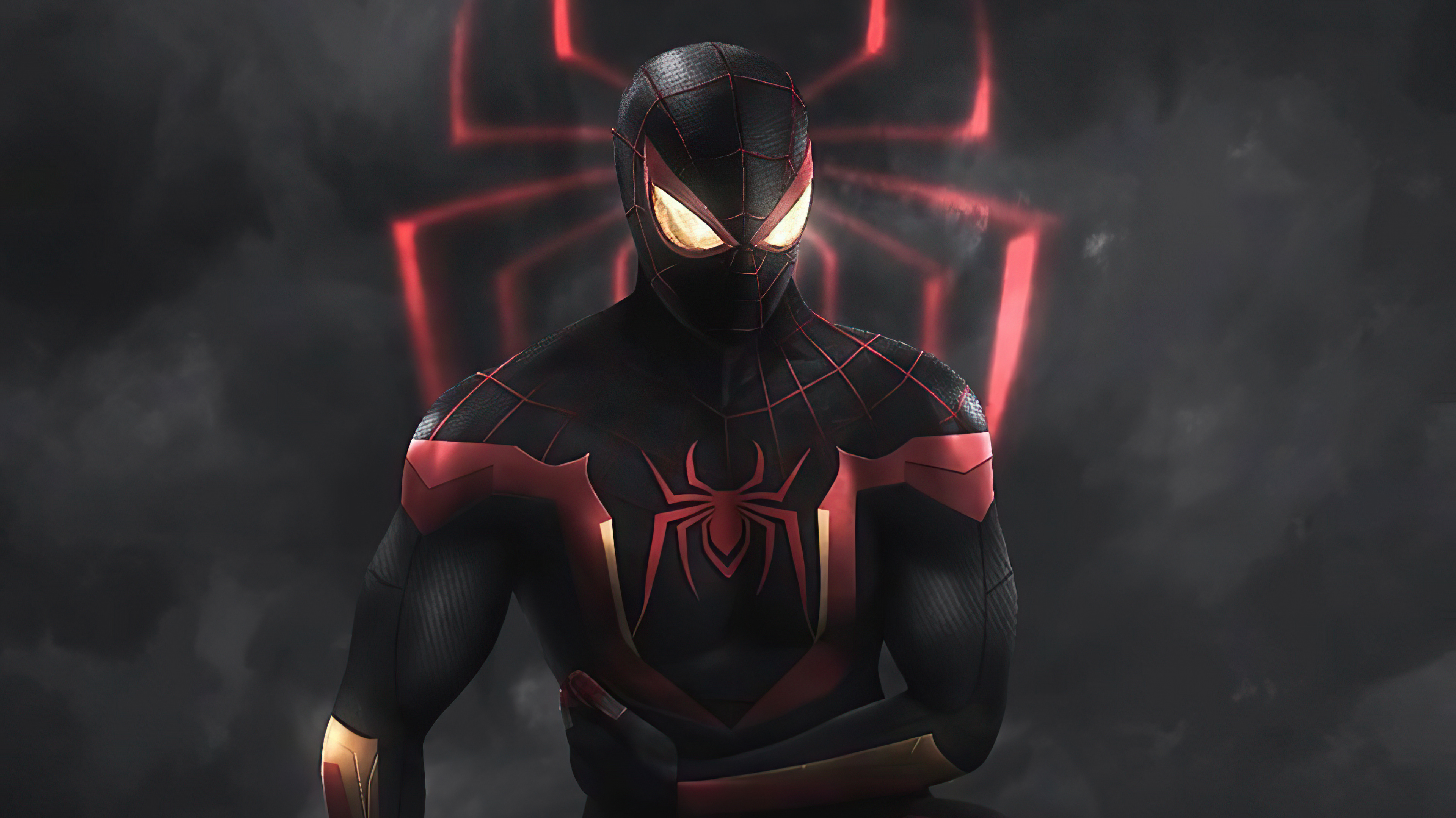 Spiderman with black and red suit Wallpaper 4k Ultra HD