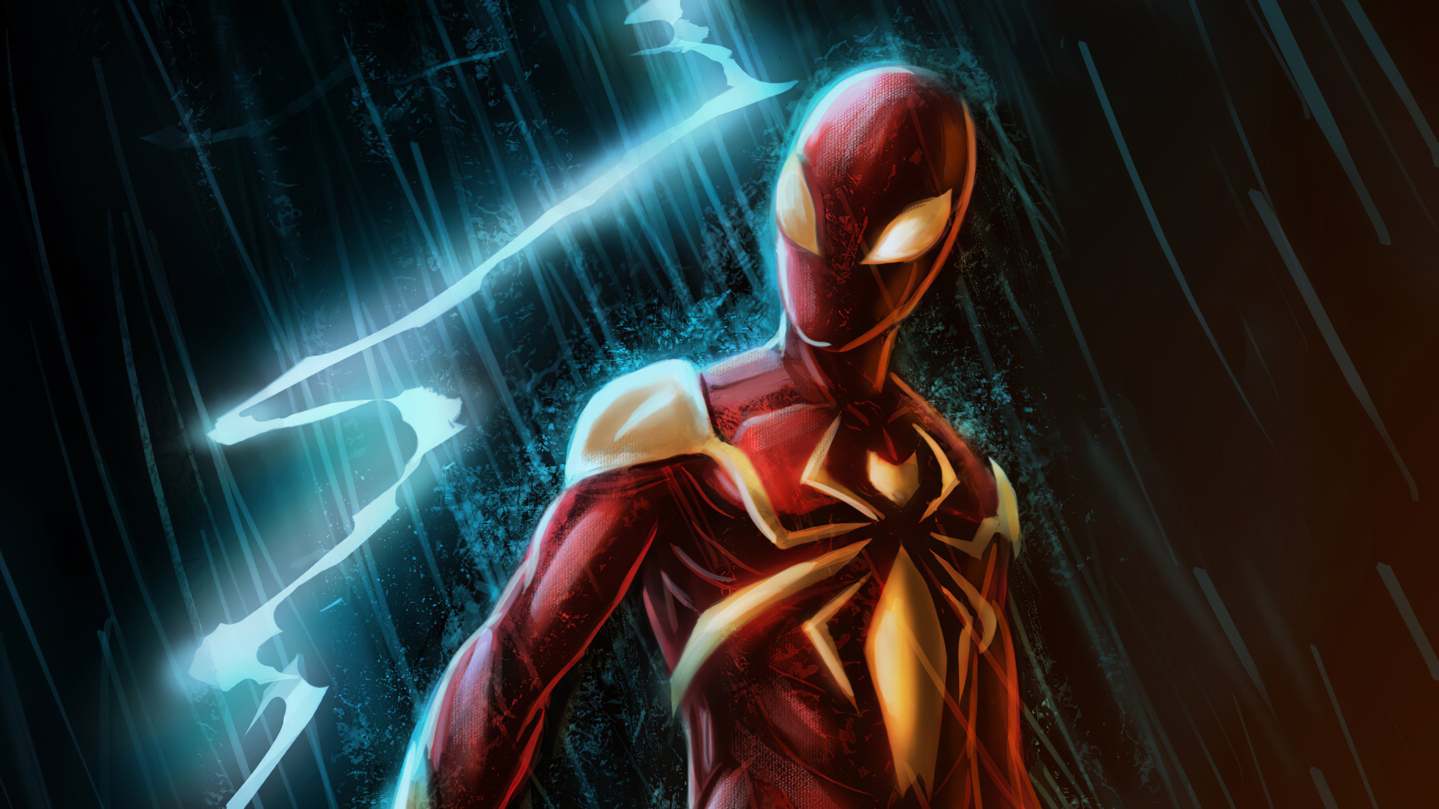 Red Gold Spiderman Suit, HD Superheroes, 4k Wallpaper, Image, Background, Photo and Picture