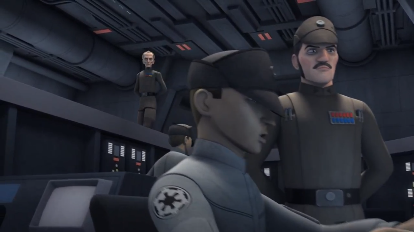 The hats of the Imperial officers is one heck of a handicap.: StarWars