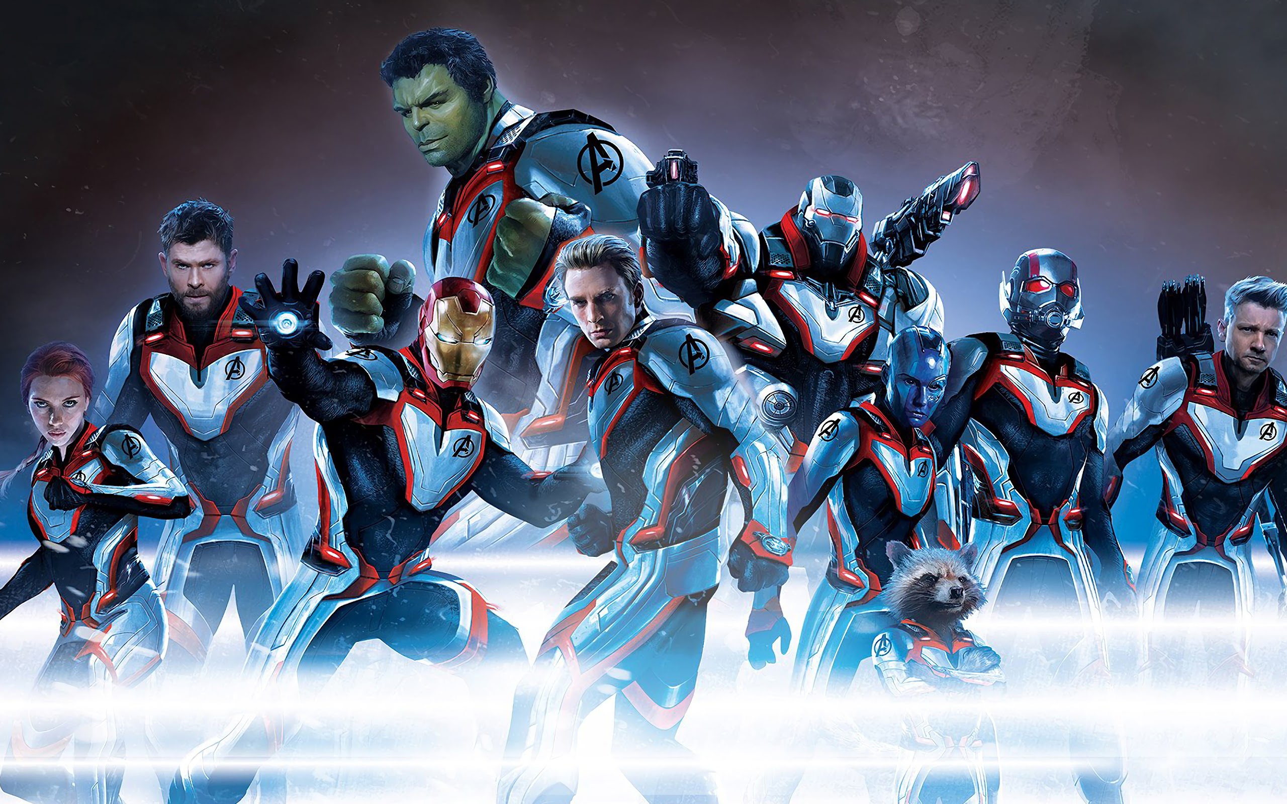 Avengers: Endgame Members White Suit 4K Wallpaper