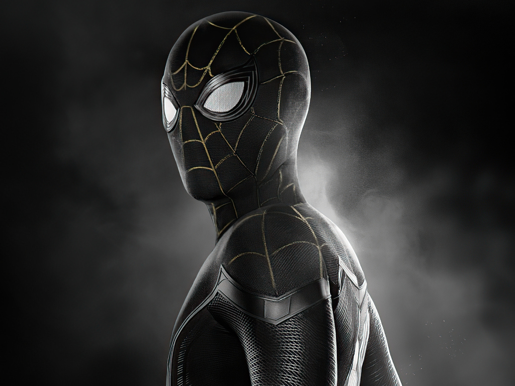 Spider Man No Way Home Black Gold Suit 4k 1024x768 Resolution HD 4k Wallpaper, Image, Background, Photo and Picture