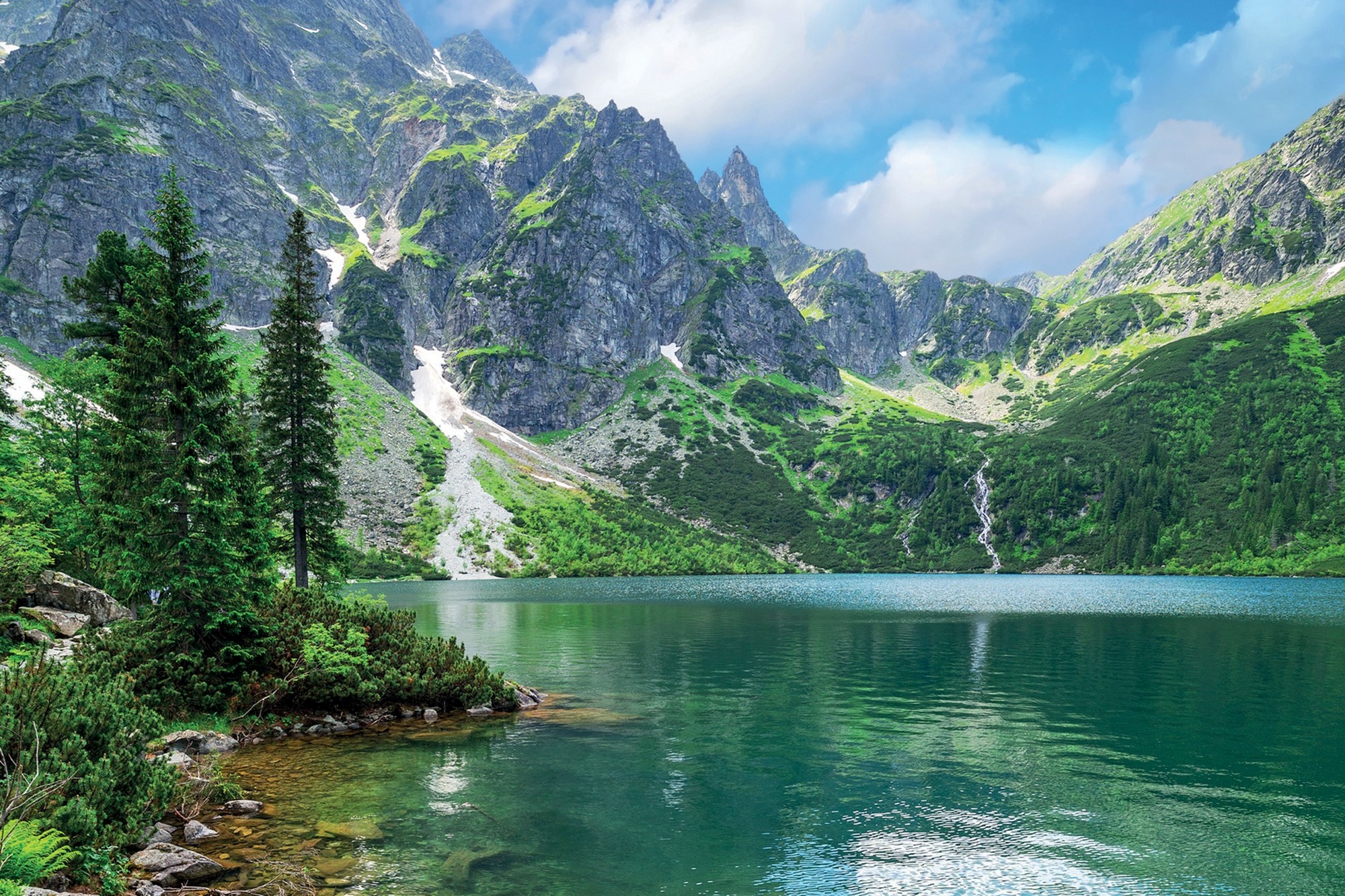 Mountain Lake In Summer Wallpaper