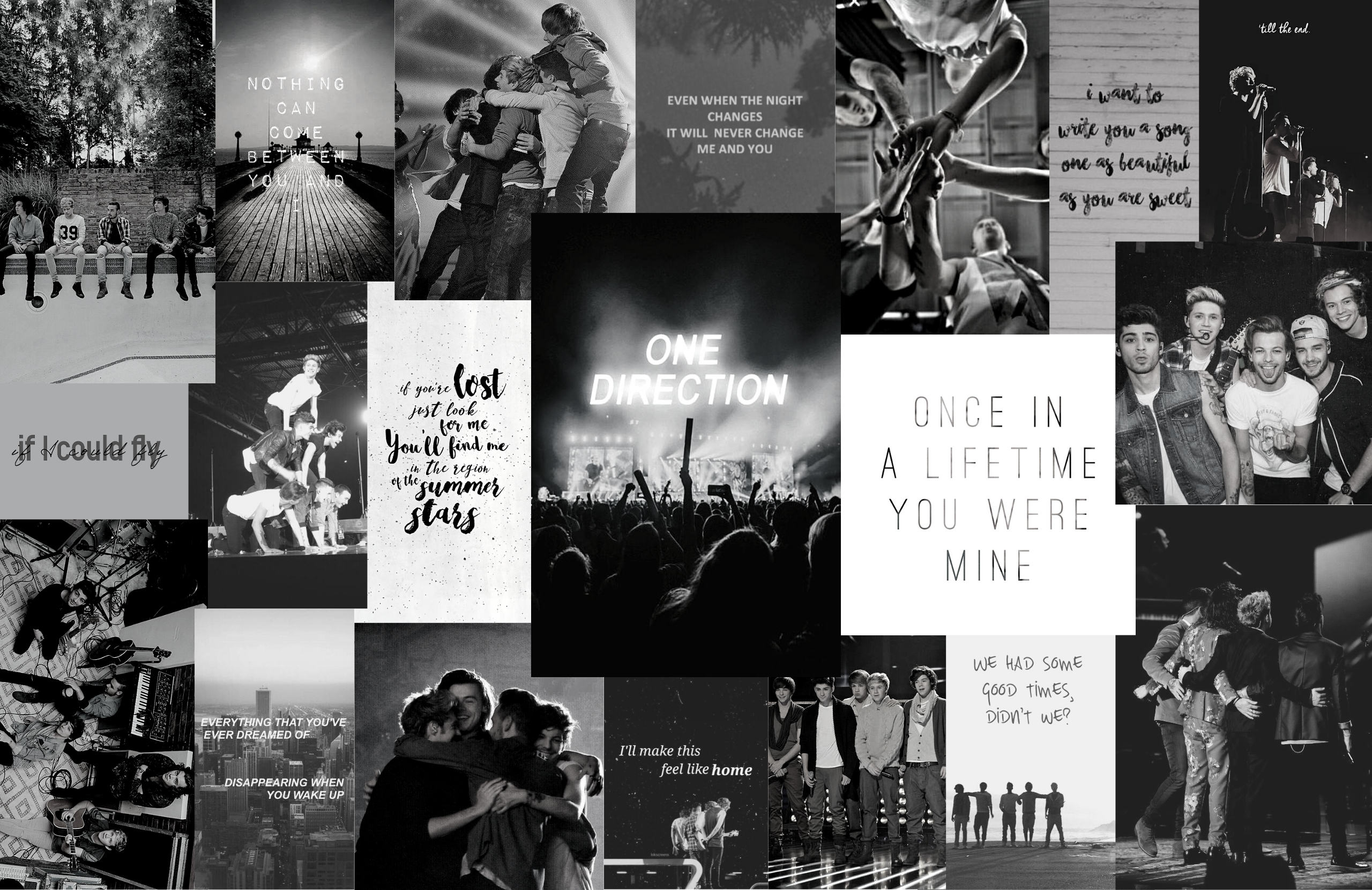 Black and White One Direction Laptop Wallpaper Free Black and White One Direction Laptop Background