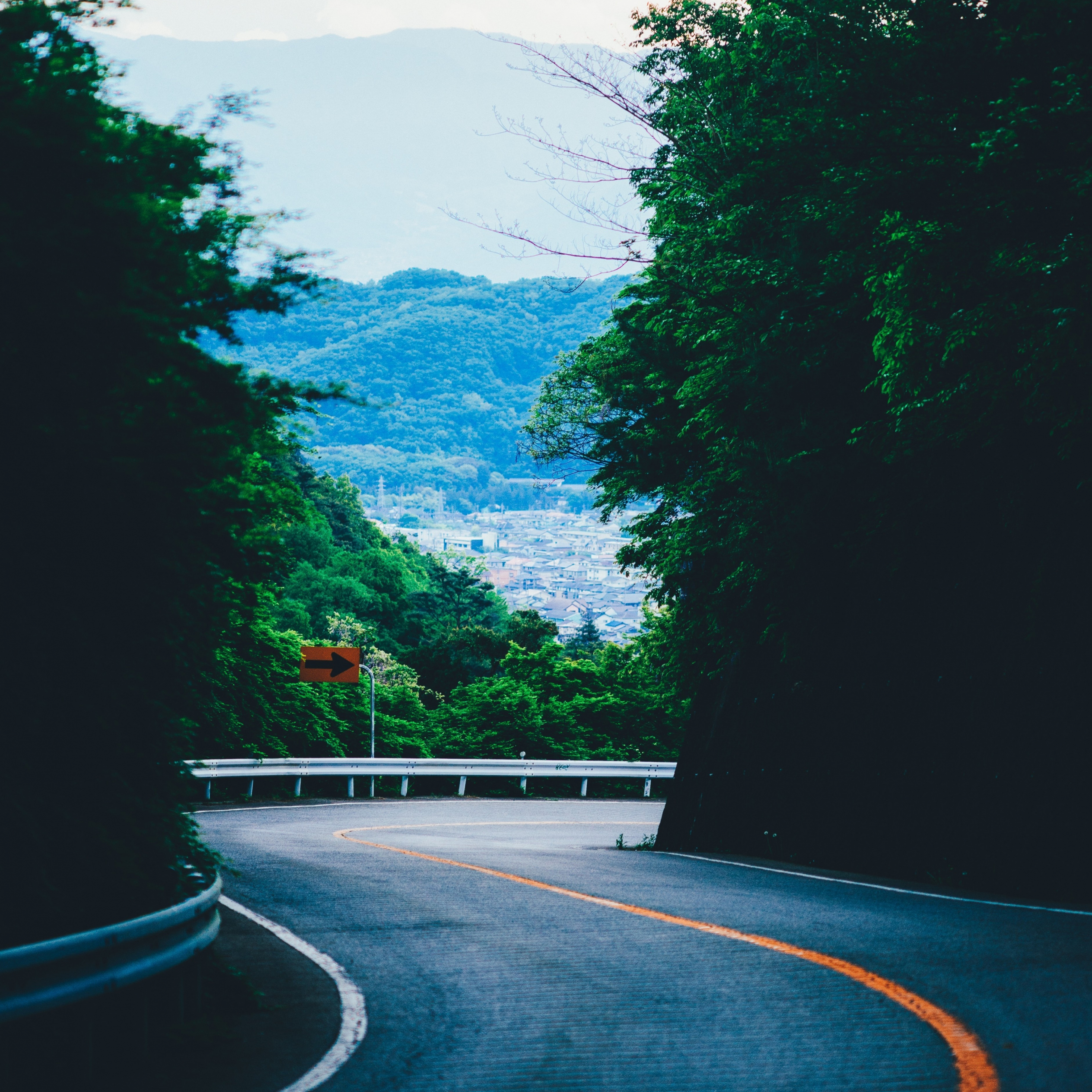 Desktop Wallpaper Turn, Road, Highway, Mountains, Trees, Nature, 4k, HD Image, Picture, Background, 817669