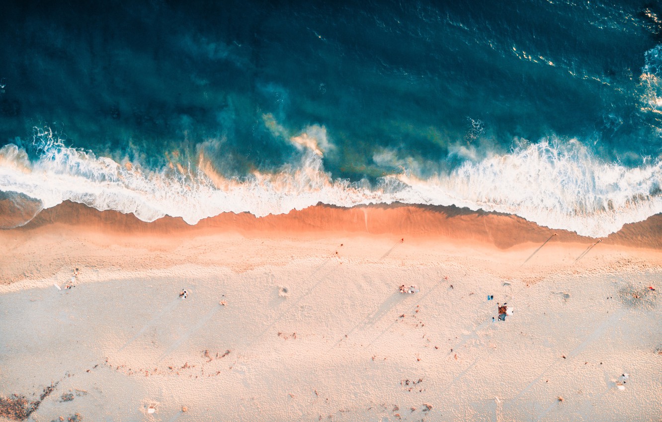 Wallpaper sand, wave, beach, shore, coast, wave, CA, surf, Orange, Orange, USA, USA, resort, United States, the view from the top, California image for desktop, section пейзажи