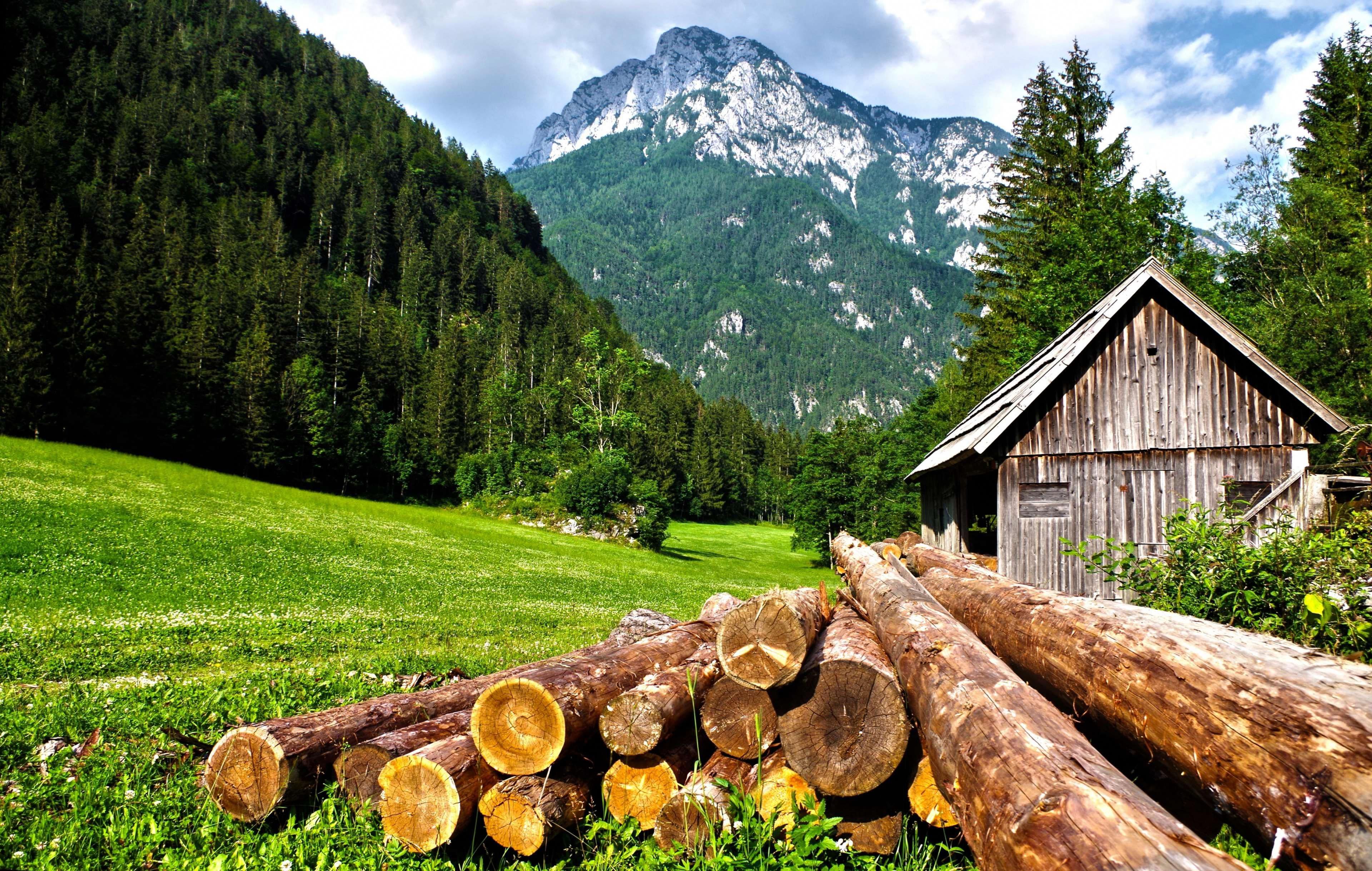alps #barn #clouds #country #countryside #daylight #environment #forest # grass #grassla. How to build a log cabin, Beautiful scenery picture, Scenic photography