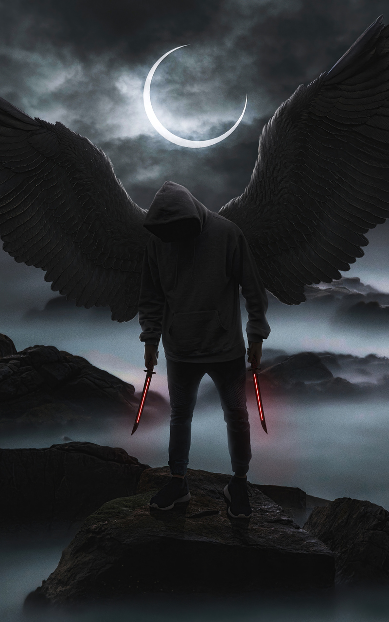 Black Hoodie Boy Angel 4k Nexus Samsung Galaxy Tab Note Android Tablets HD 4k Wallpaper, Image, Background, Photo and Picture