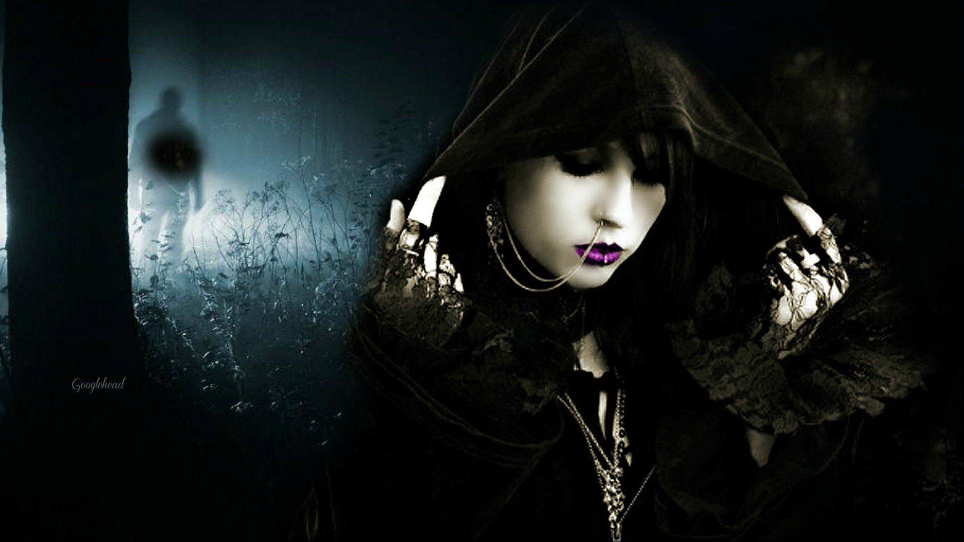 Dark gothic for gwen face hoodie wallpaperx1080
