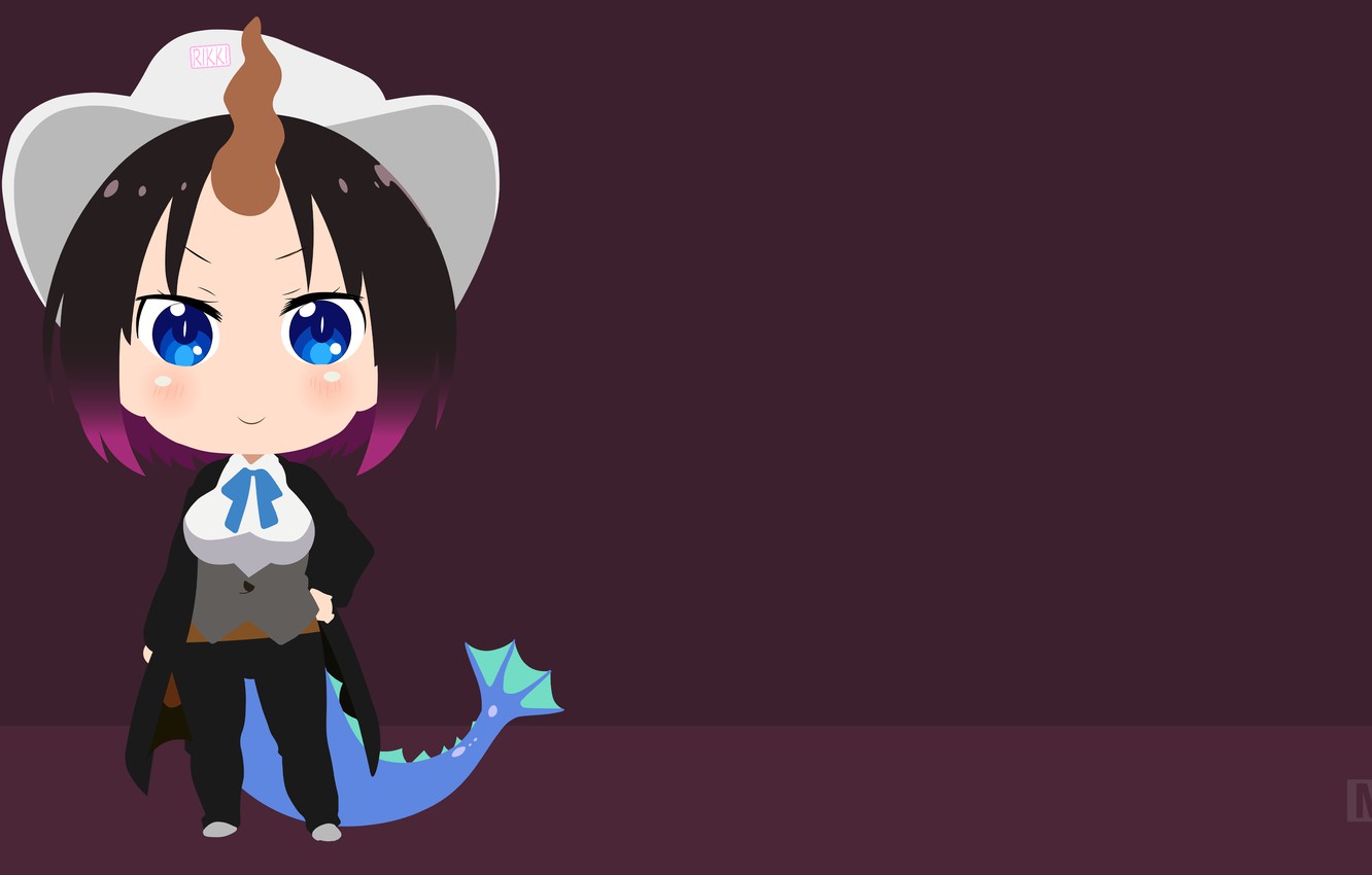 Wallpaper Minimalism, Elma, Kobayashi San Chi No Maid Dragon, The Dragon Maid Kobayashi Image For Desktop, Section сёнэн