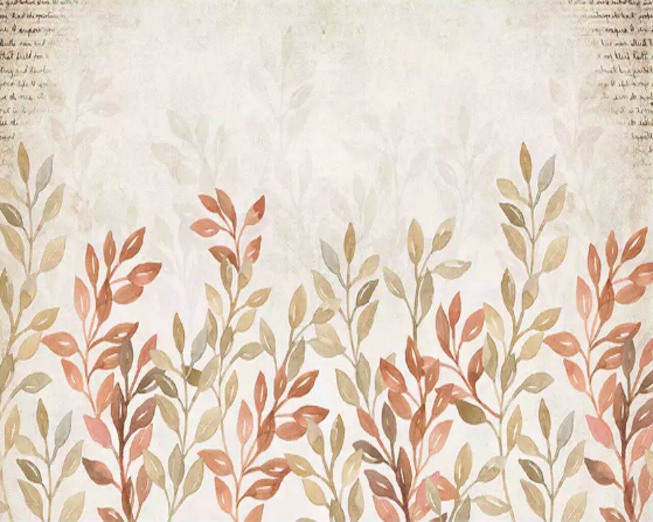 GK Wall Design Vintage Nostalgic Autumn Leaves Removable Textile Wallpaper
