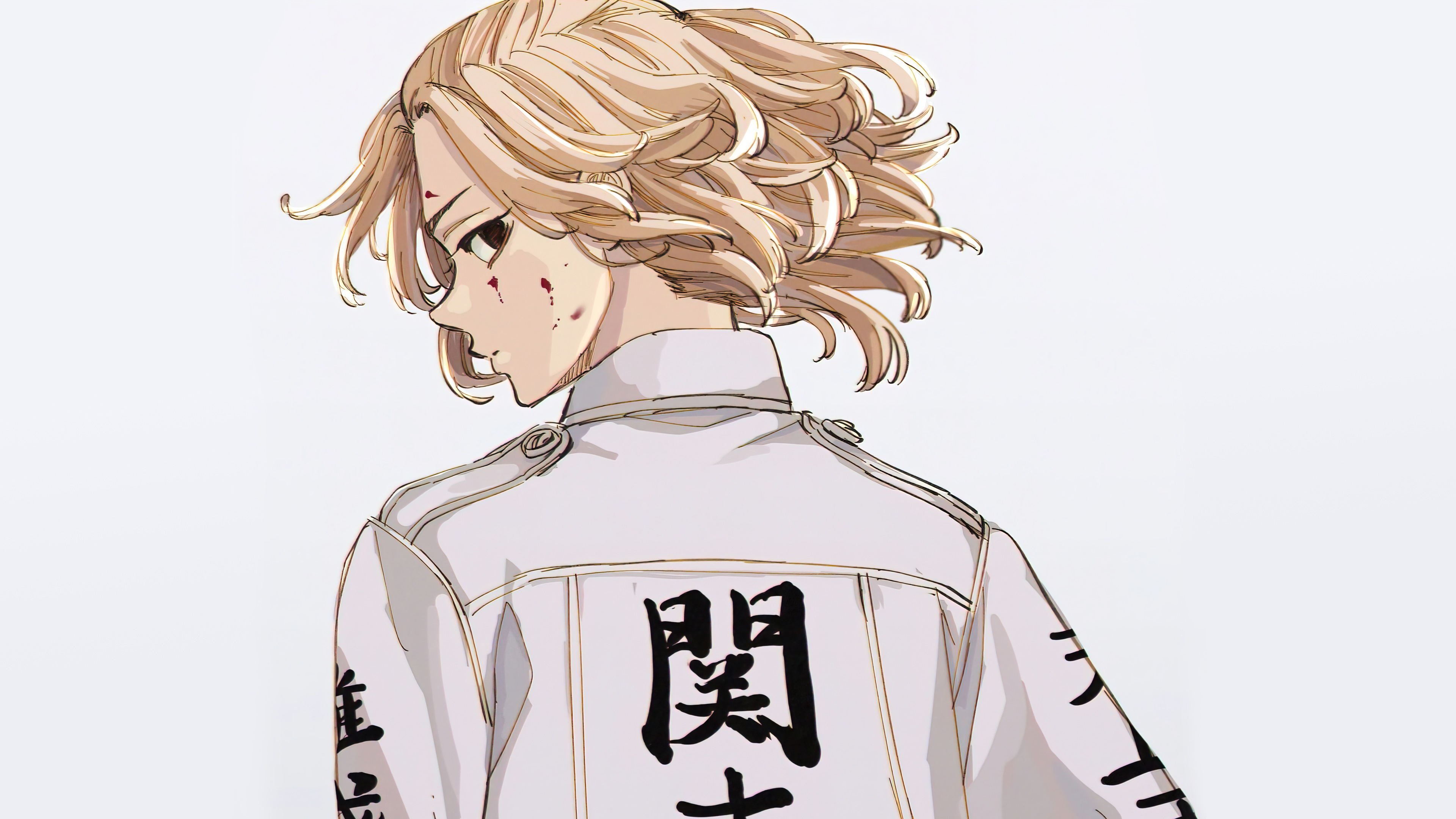 Anime Boy Manjiro Sano White Background 4K HD Tokyo Revengers Wallpaper