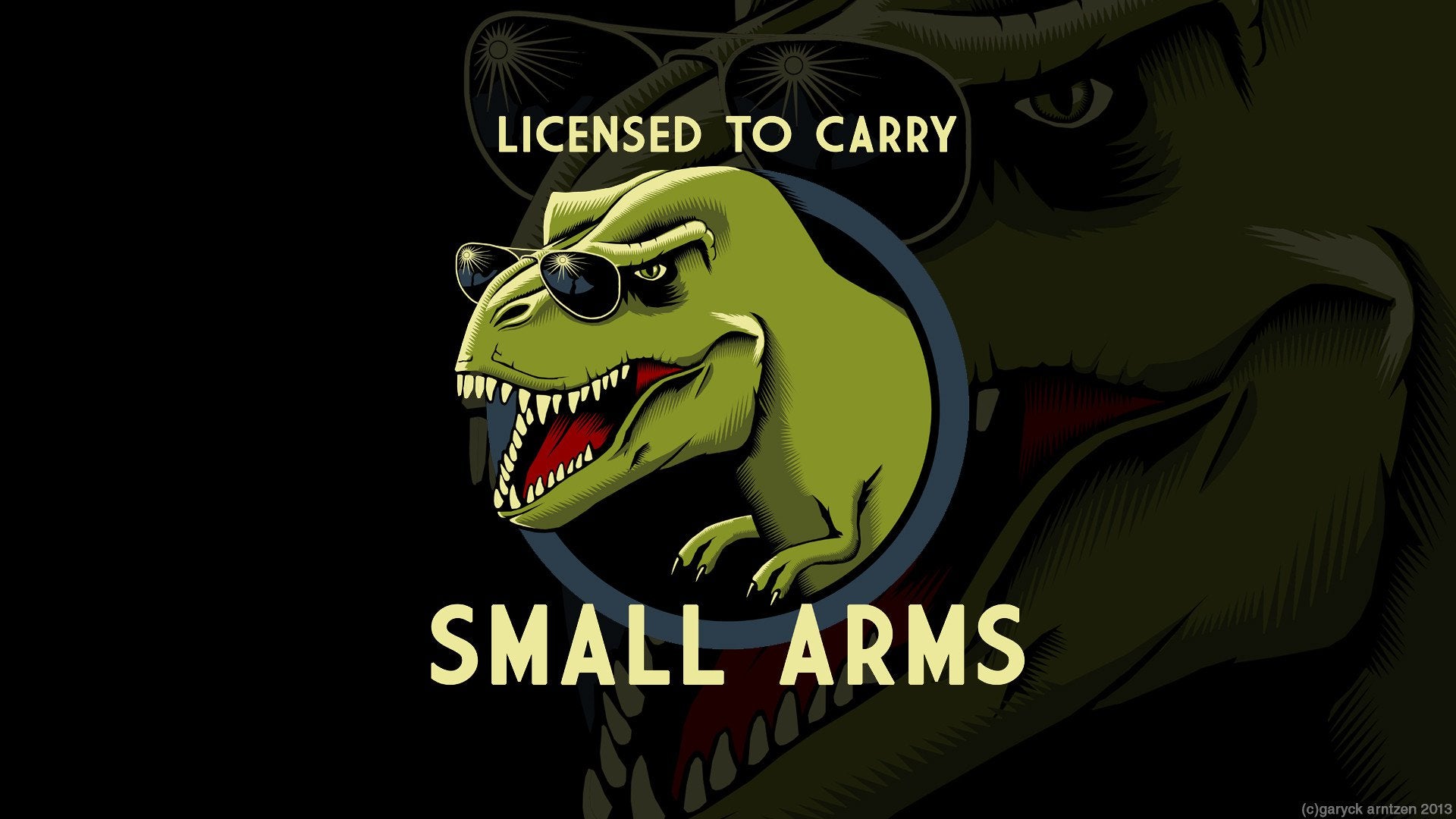 Dino Art Wallpaper: T Rex Licensed To Carry Small Arms: Dinosaurs