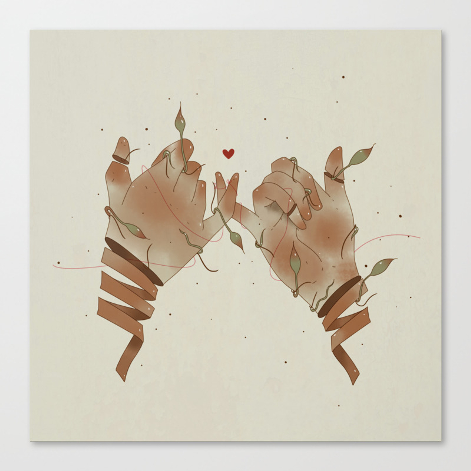 Red String of fate Canvas Print