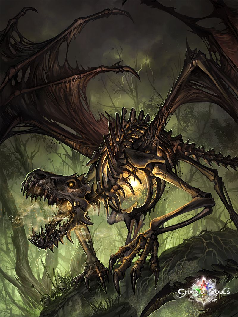 Bone Dragon. Dragon artwork, Fantasy dragon, Fantasy monster