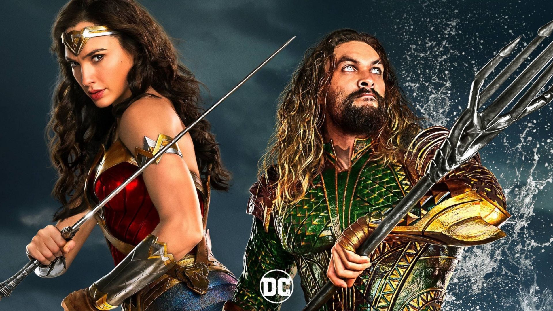 Desktop Wallpaper Aquaman, Gal Gadot, Jason Momoa, Wonder Woman, Justice League, Movie, 2017, HD Image, Picture, Background, 77b748