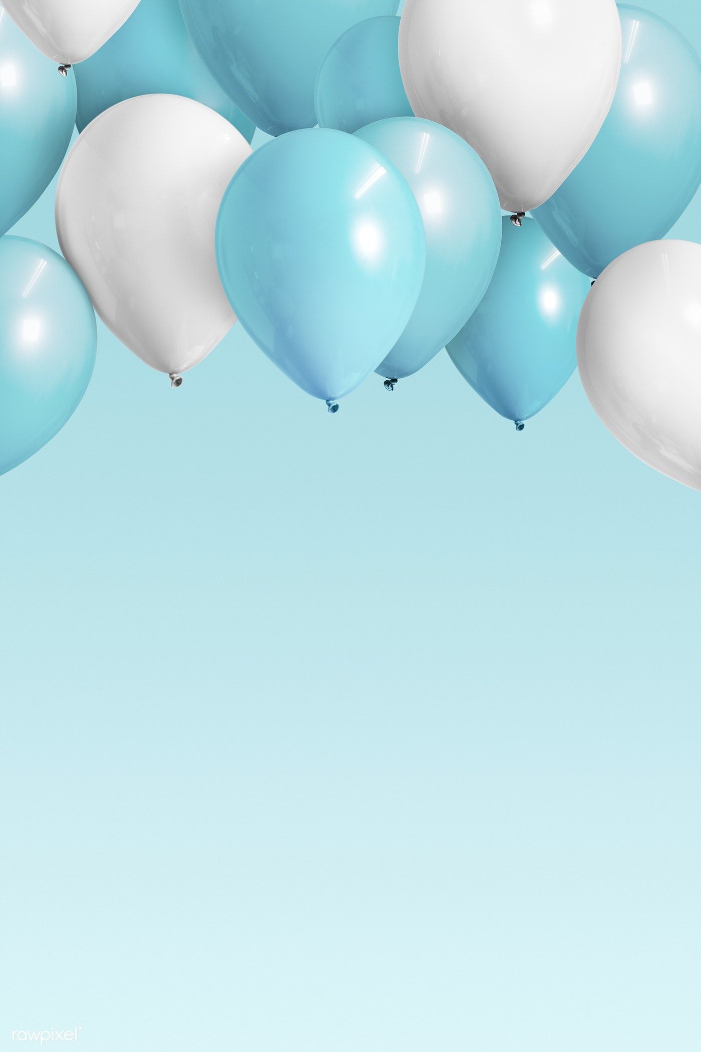 Download premium illustration of Pastel blue balloons banner mockup 1224740. Фоновые рисунки, Воздушные шары, Абстрактное