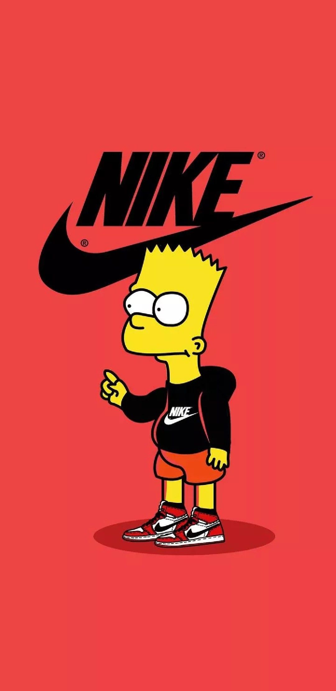 Simpsons Nike Red Full HD Wallpaper. Nike wallpaper, Bart simpson art, Adidas wallpaper background