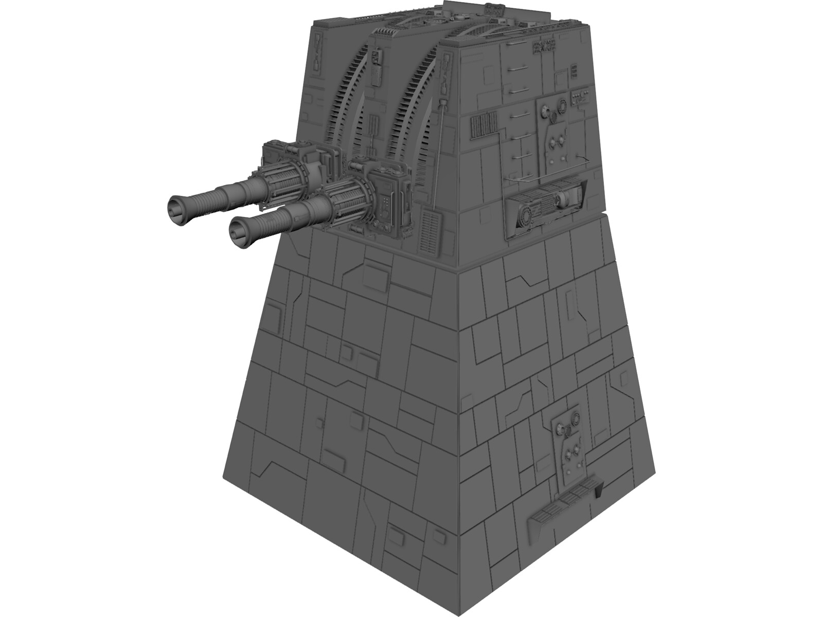 Star Wars Death Star Trench Turbo Laser Cannon Turret 3D Model CAD Browser