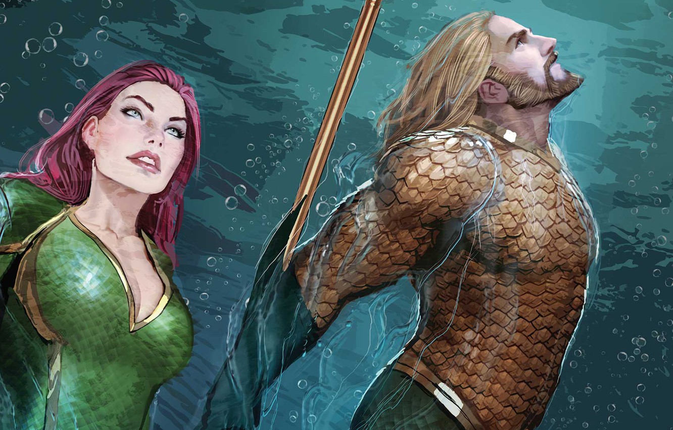 Wallpaper Water, Figure, Hair, Heroes, Costume, Comic, Beard, Heroes, Superheroes, Red, Water, Blonde, DC Comics, Redhead, Hair, Aquaman image for desktop, section фантастика