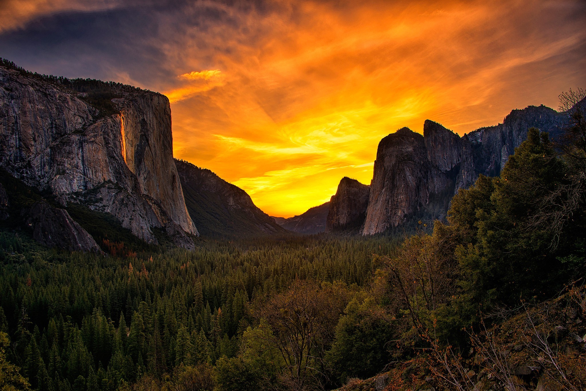 Wallpaper, landscape, sunset, hill, rock, nature, sunrise, morning, Yosemite National Park, valley, wilderness, dusk, plateau, Terrain, cloud, autumn, dawn, 2048x1367 px, mountainous landforms, landform, geographical feature, mountain range 2048x1367