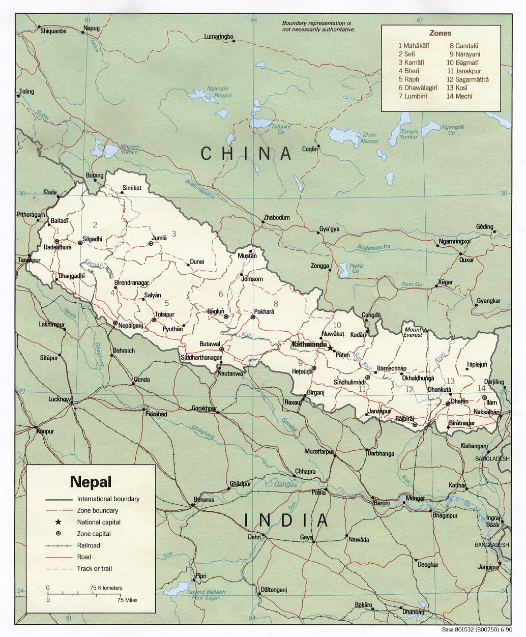Nepal Map and Nepal Satellite Image