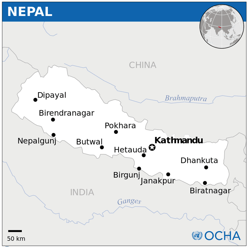 Nepal Map and Nepal Satellite Image