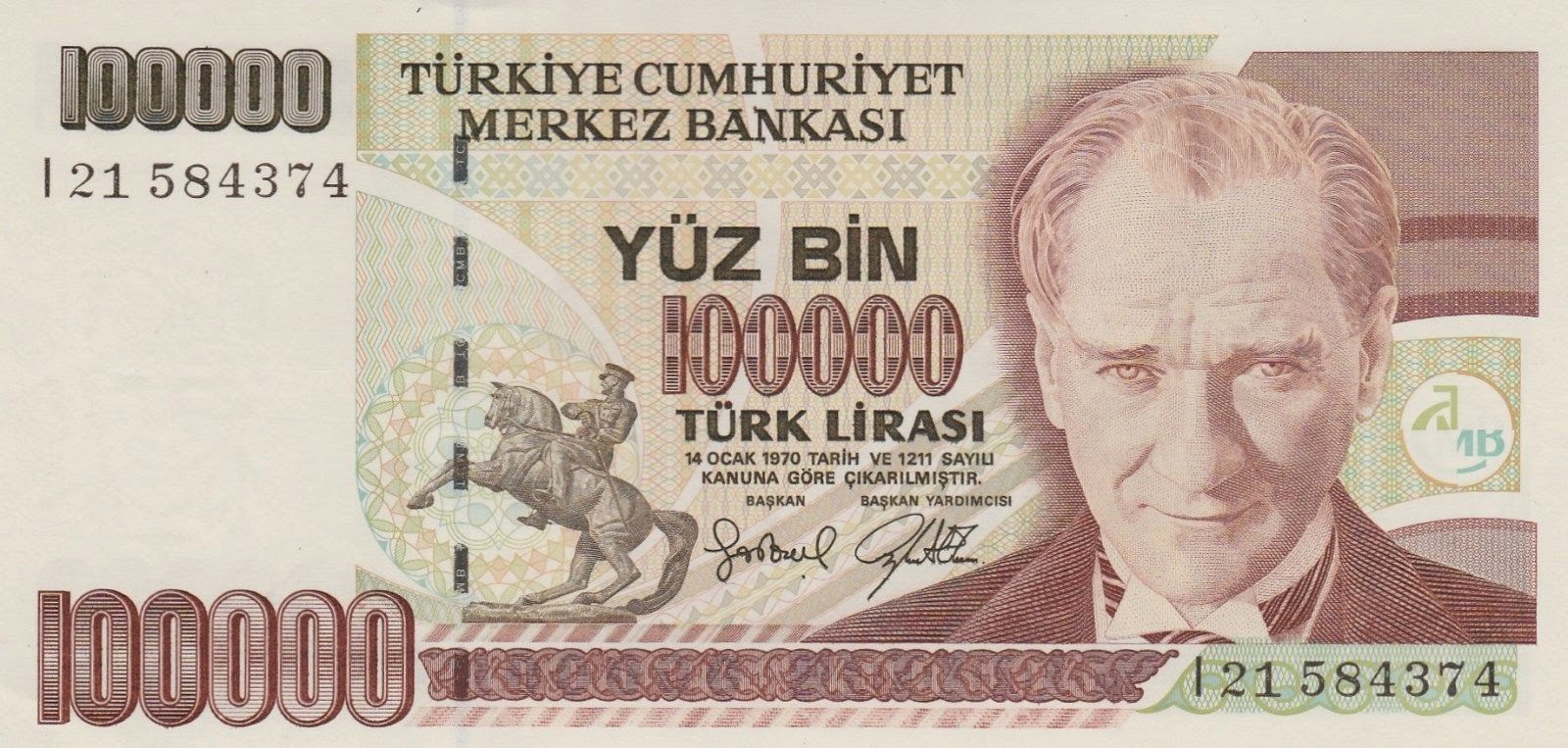 Turkish Lira Note. World Banknotes & Coins Picture. Old Money, Foreign Currency Notes, World Paper Money Museum