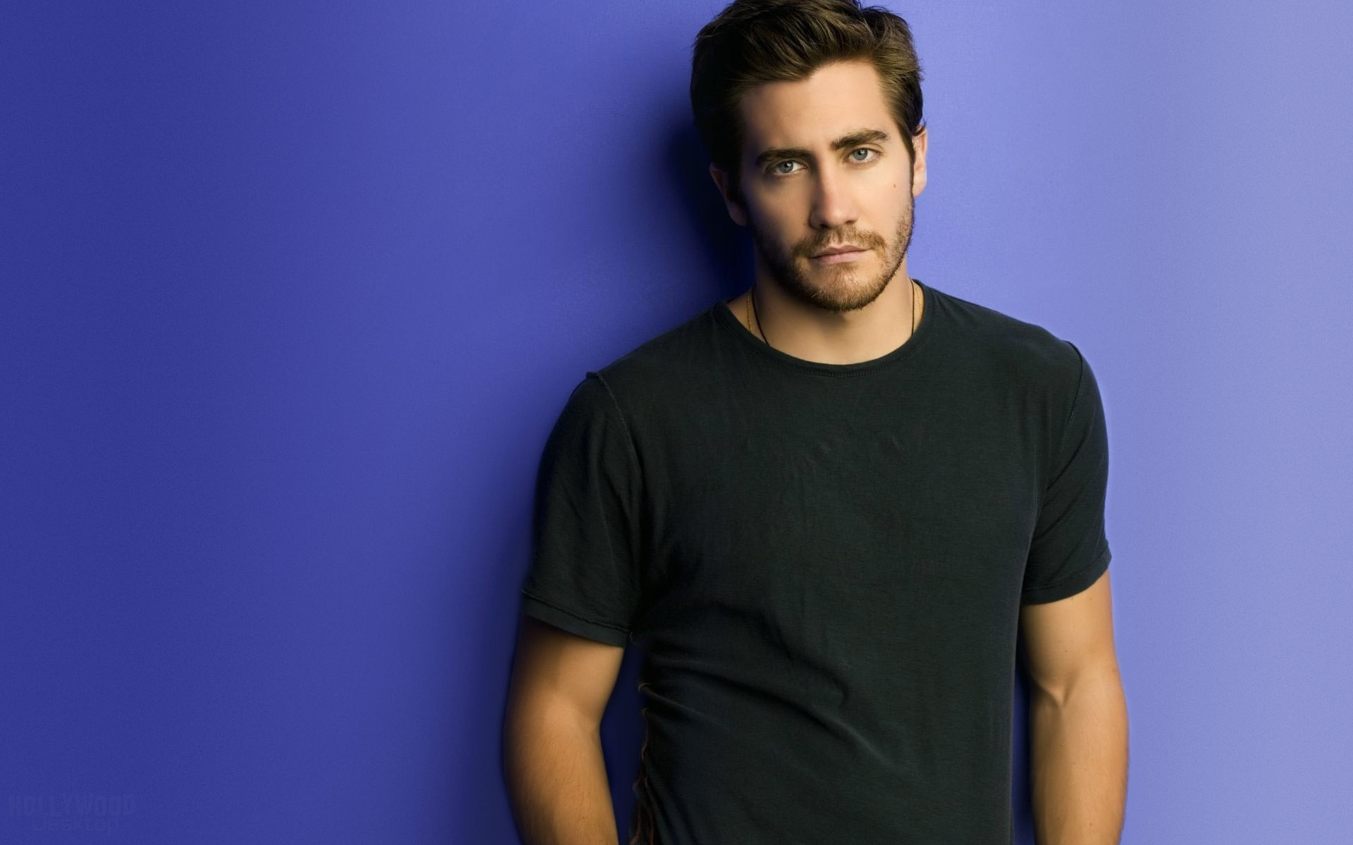 Wallpaper, black, model, T shirt, brunette, top, Jake Gyllenhaal, male, muscle, neck, chin, shoulder, facial hair, sleeve, electric blue, young man, white collar worker 1920x1200