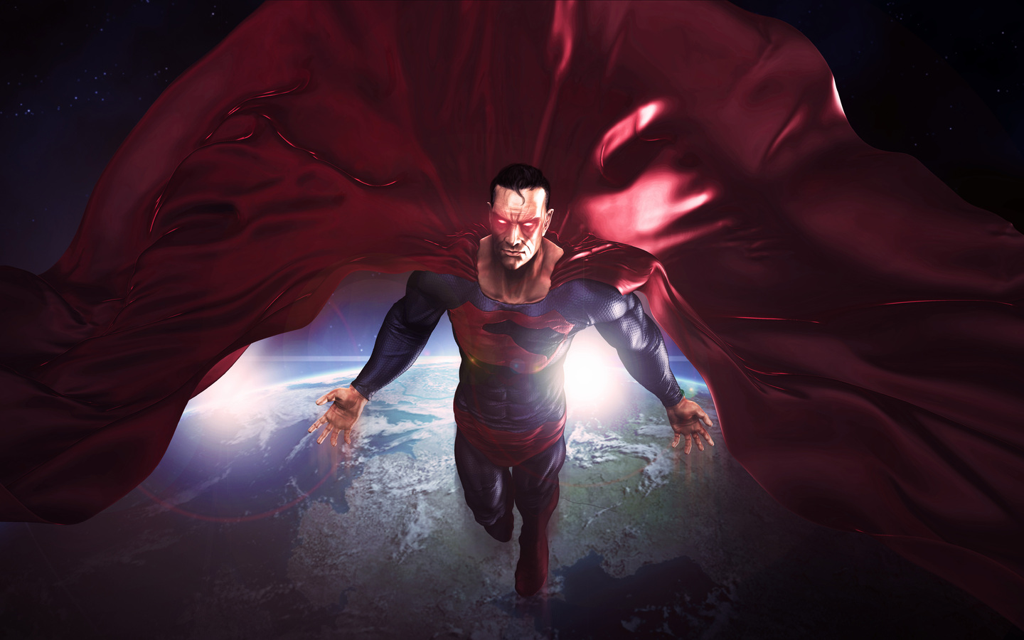 Superman In The Space Red Cape Flying Artwork 8k 1440x900 Resolution HD 4k Wallpaper, Image, Background, Photo and Picture